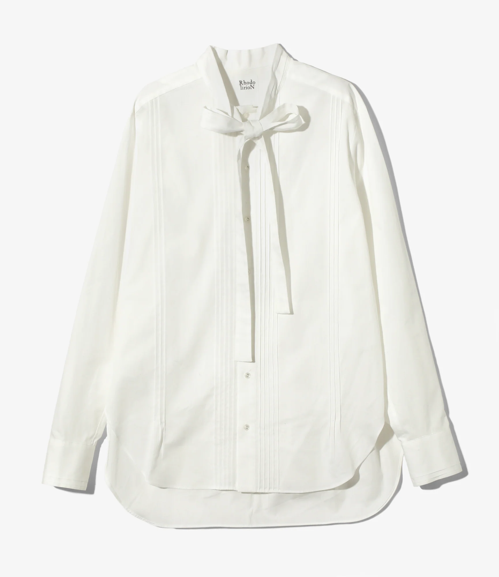 Women's Ribbon Tie Blouse - Off White - Solid & Leopard