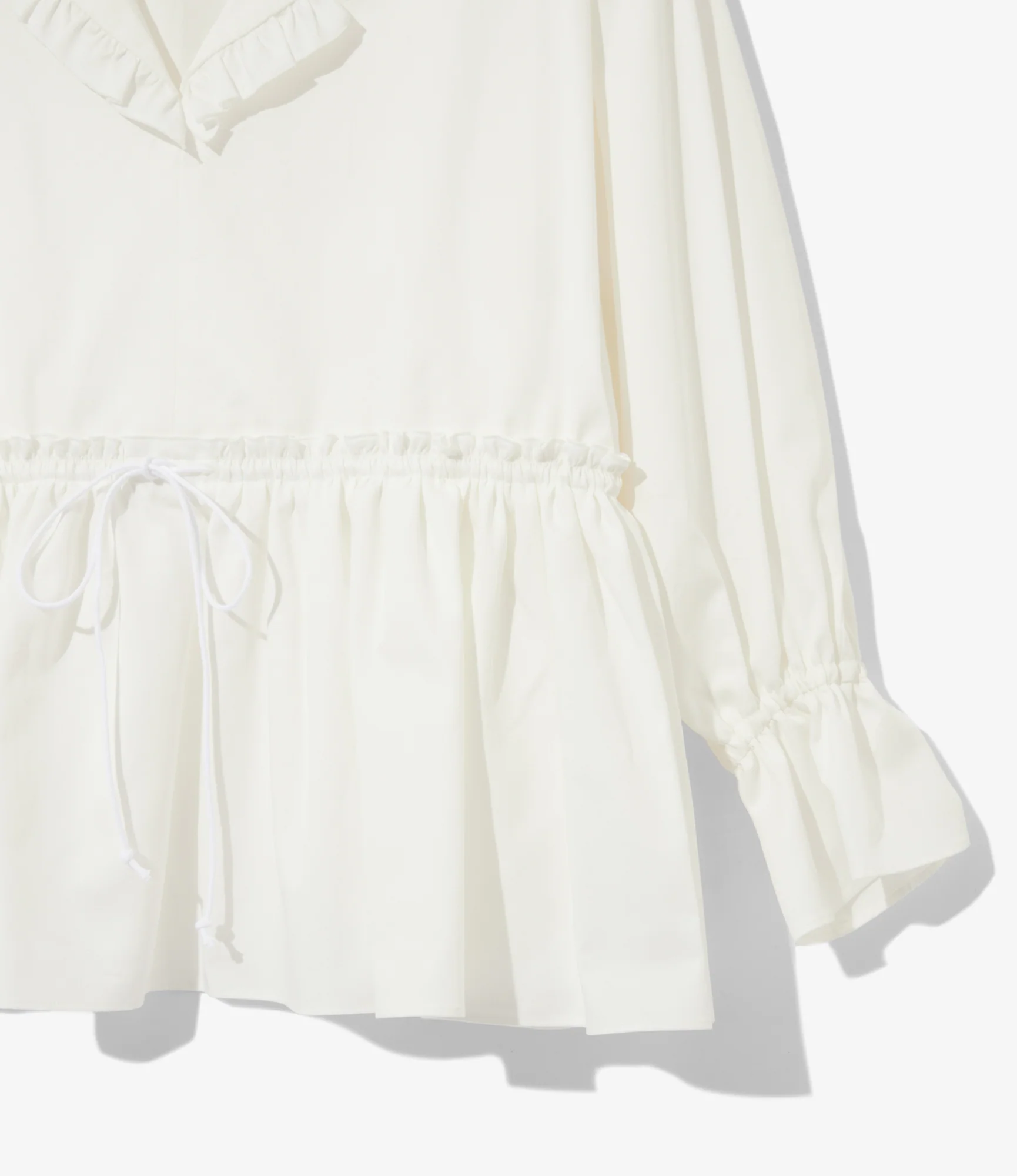 Women's Single Tiered Smock - White - Twill - Image 2