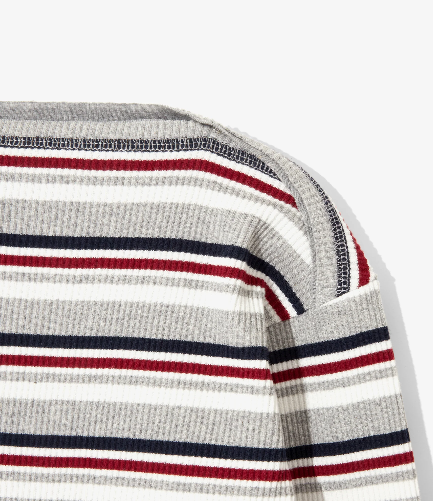 Women's Two-Ways Spencer Basque Shirt - H. Grey - Random Stripe - Image 2