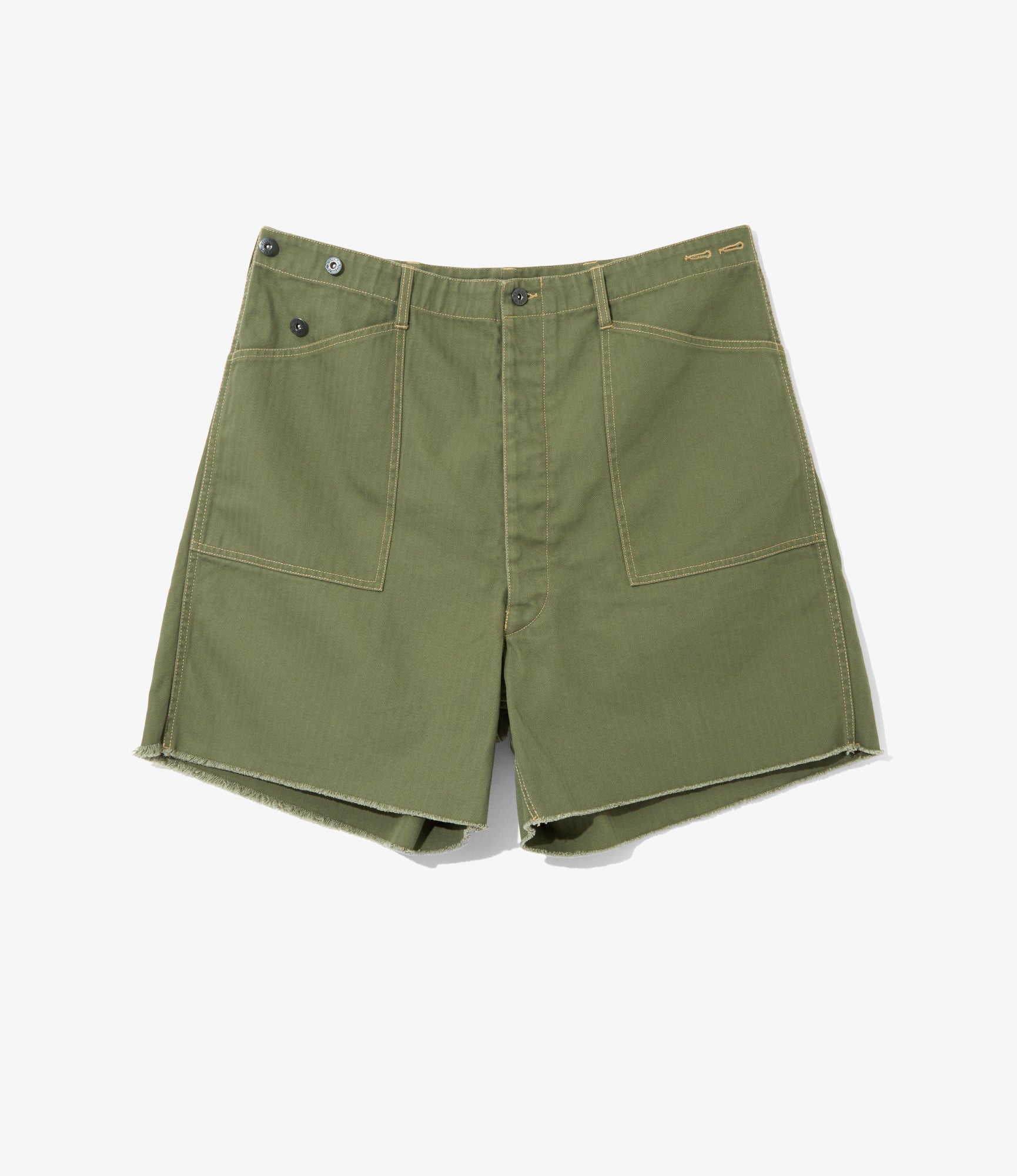 Women's Utility Huge Shorts - Olive - Herringbone