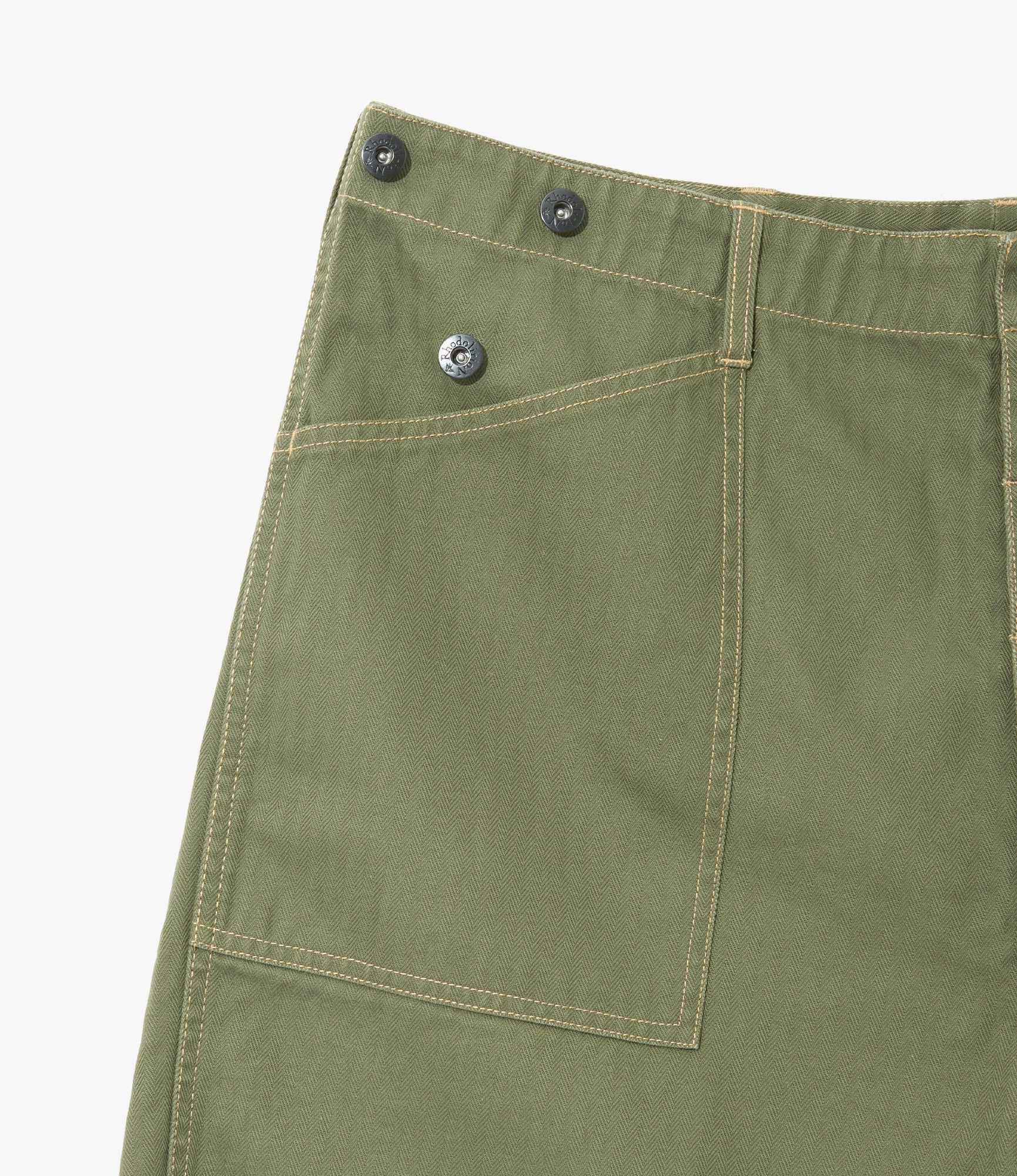 Women's Utility Huge Shorts - Olive - Herringbone - Image 2