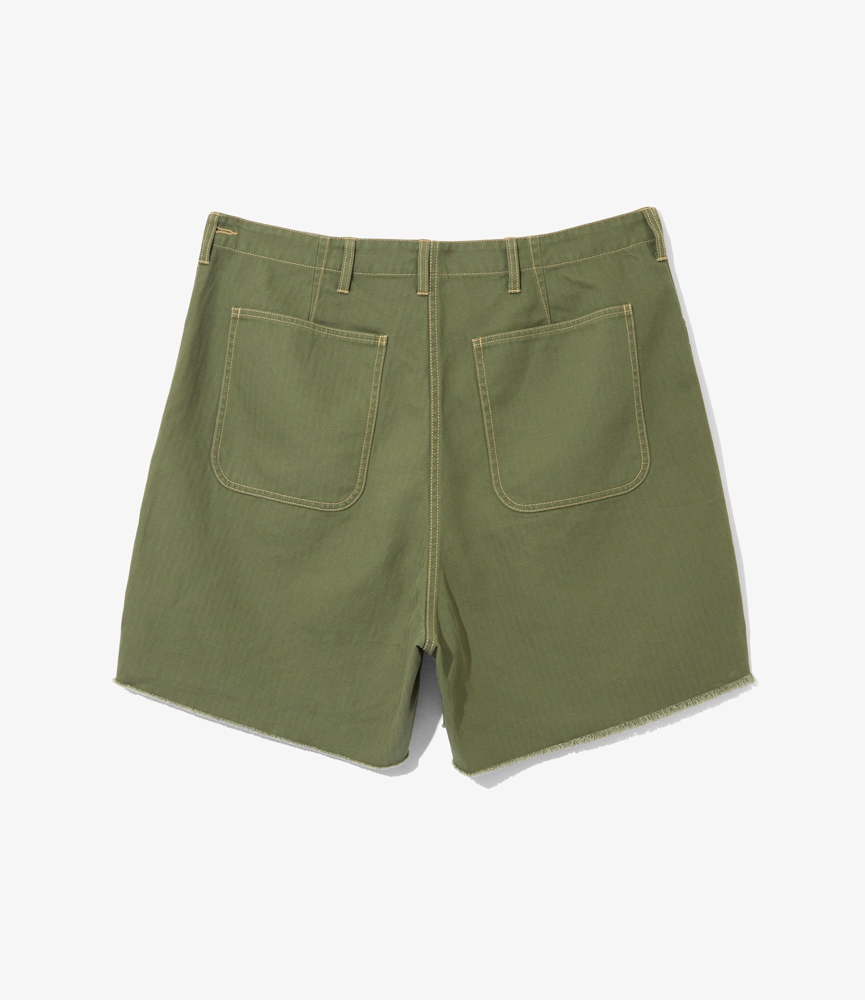 Women's Utility Huge Shorts - Olive - Herringbone - Image 3