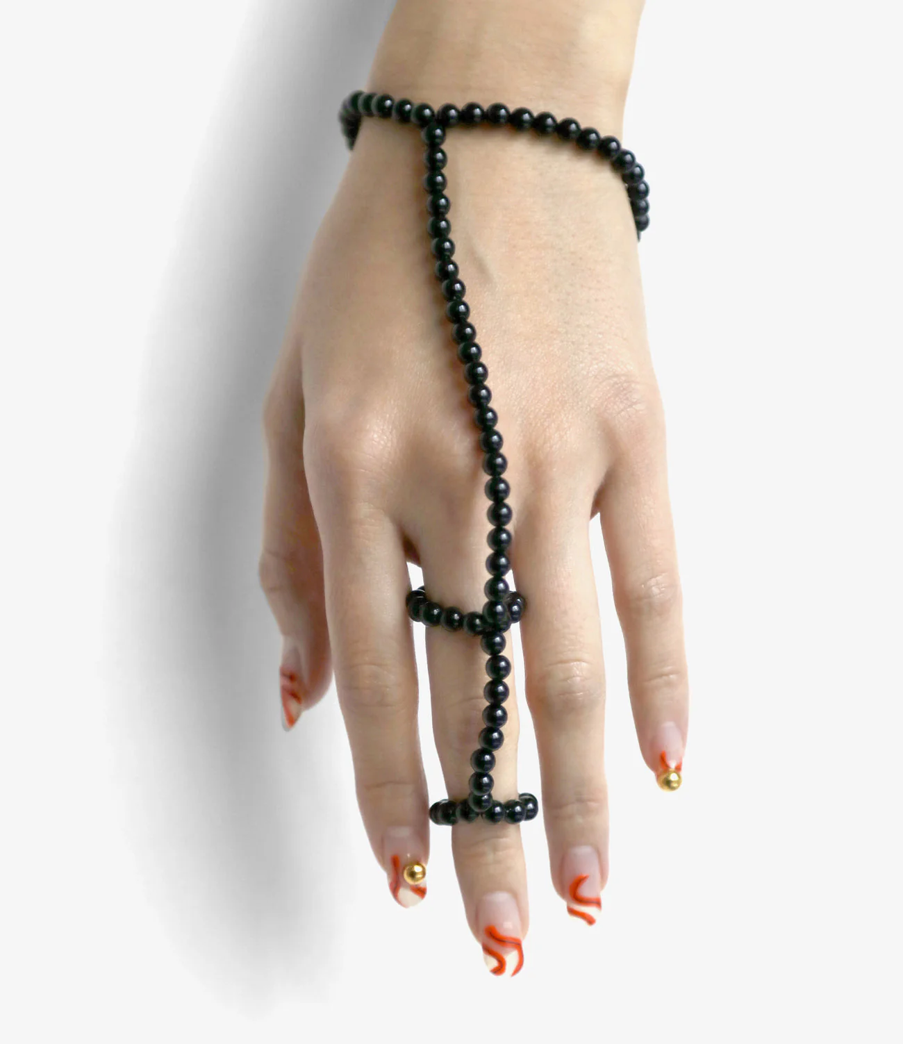 Ring & Bracelet - Black Beads - Black - Image 2
