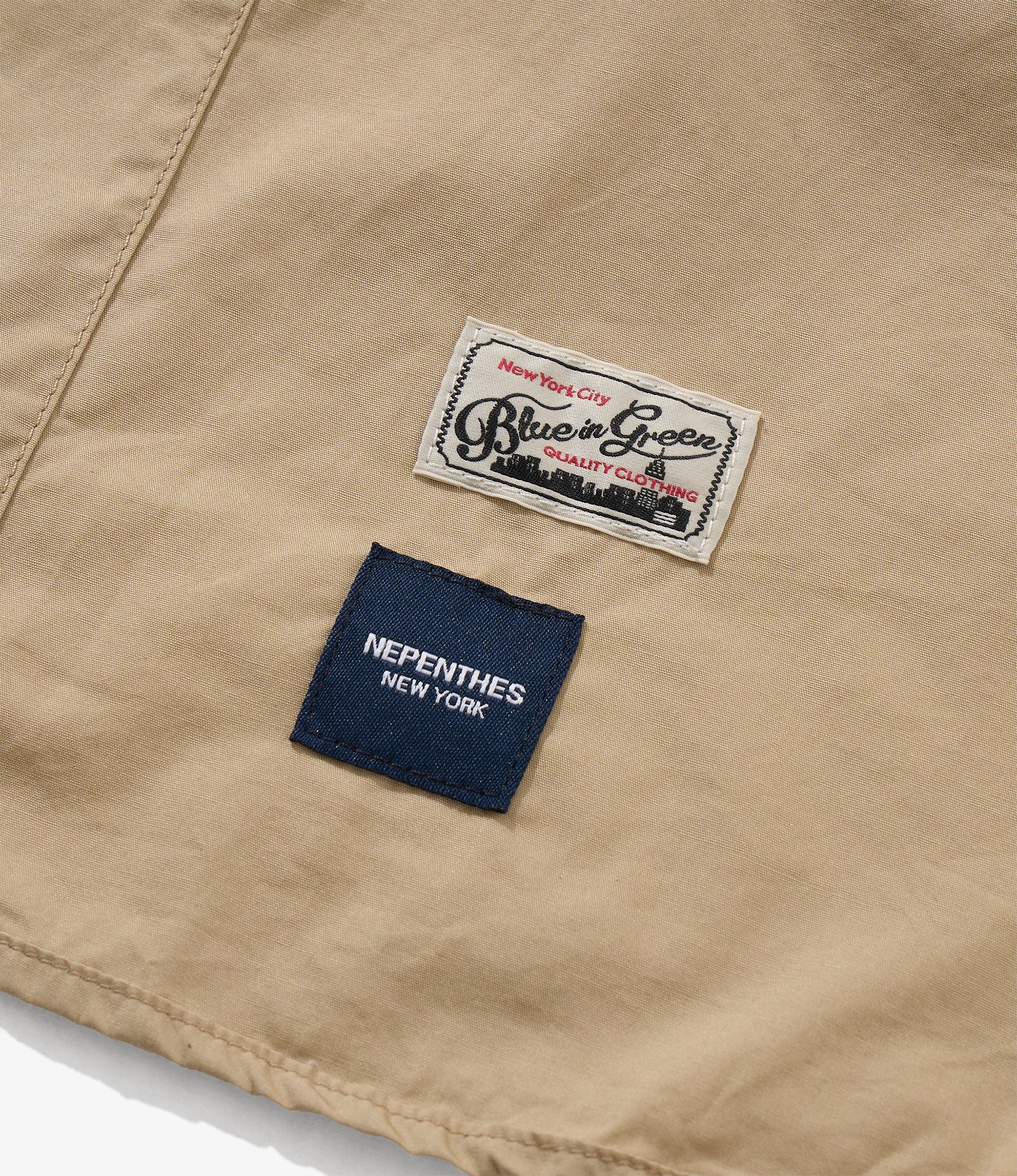 S/S Cargo Shirt for NNY x Blue in Green - Khaki Superfine Poplin - Image 6