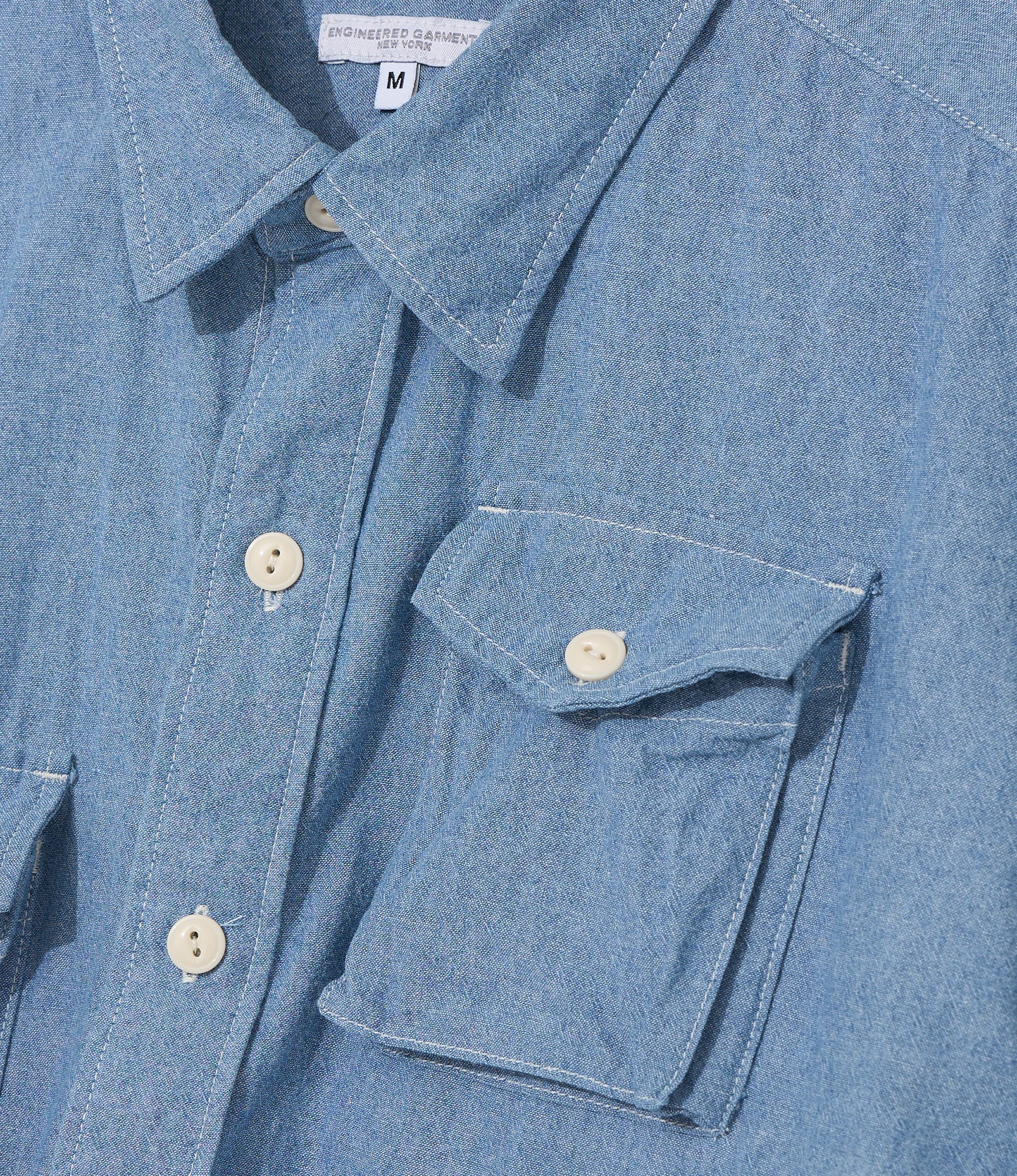 S/S Cargo Shirt for NNY x Blue in Green - Lt. Blue 4.5oz Cotton Chambray - Image 4