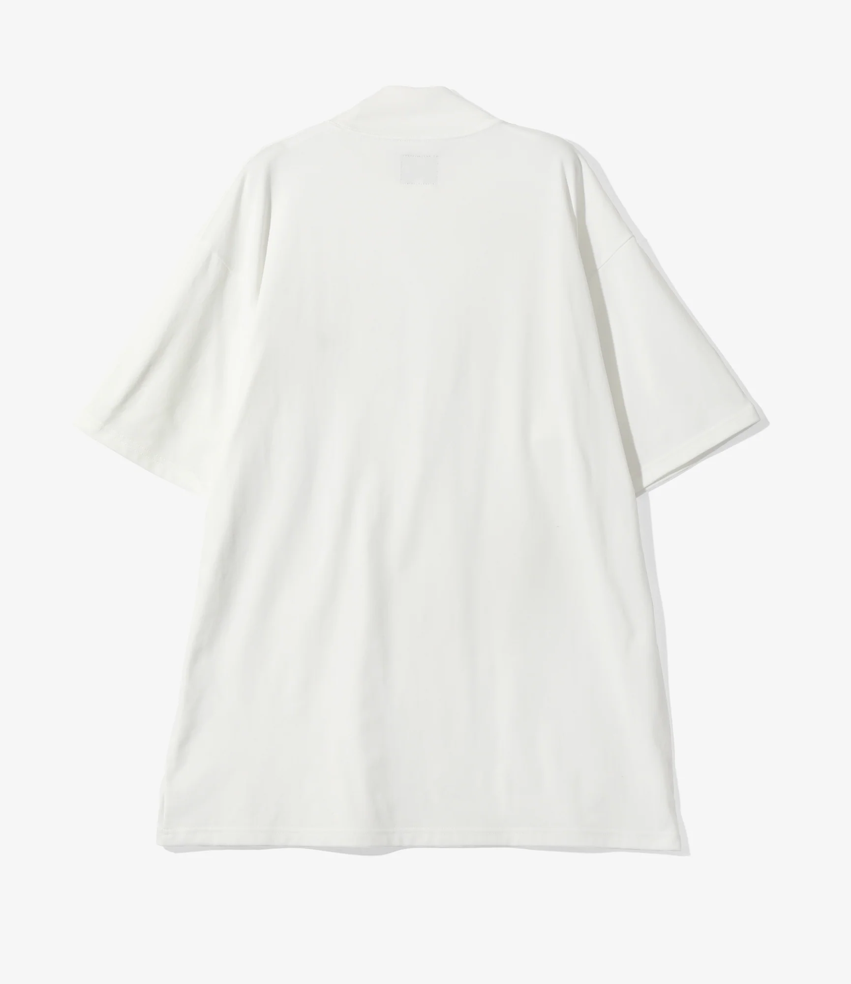 S/S Mock Neck Tee - White - Poly Jersey - Image 4