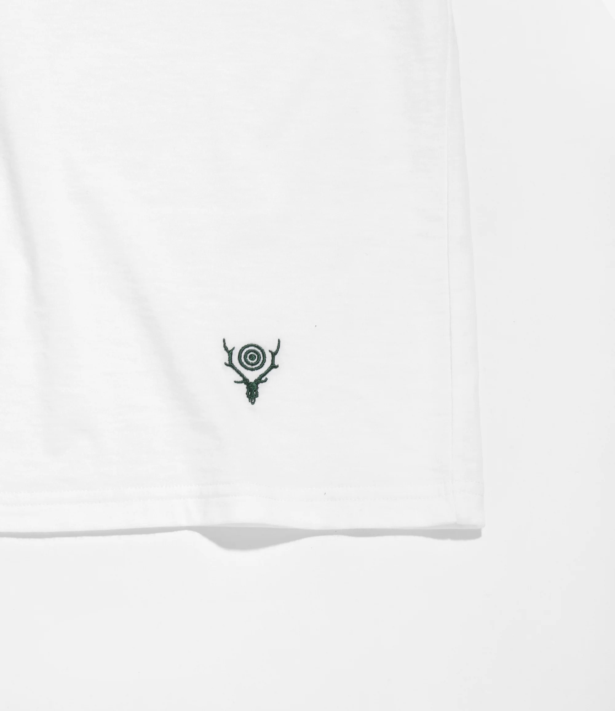 S/S Mock Neck Tee - White - Cordura Jersey - Image 3
