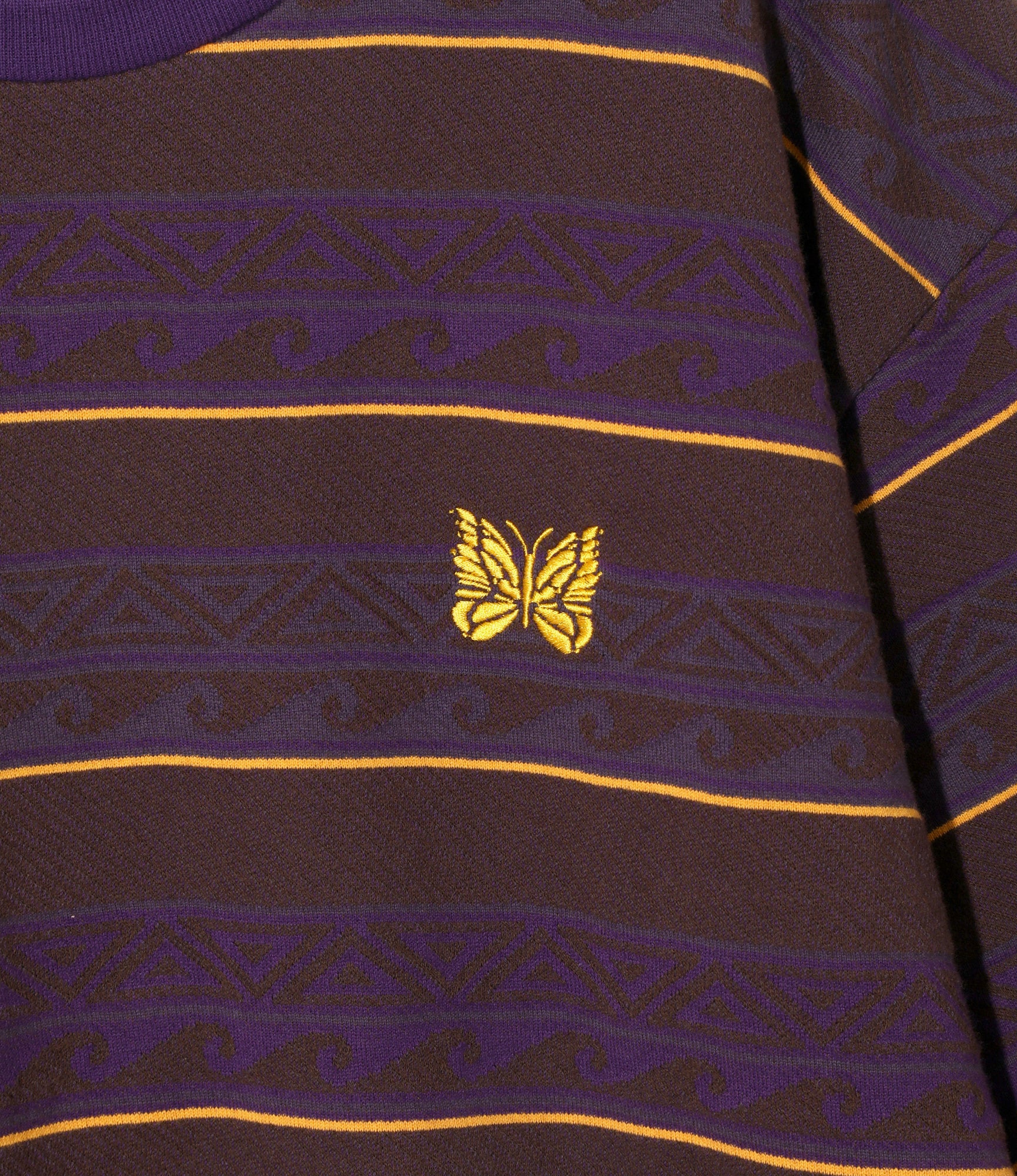 S/S Tee - Brown/Purple - Cotton Jacquard Jersey - Image 2