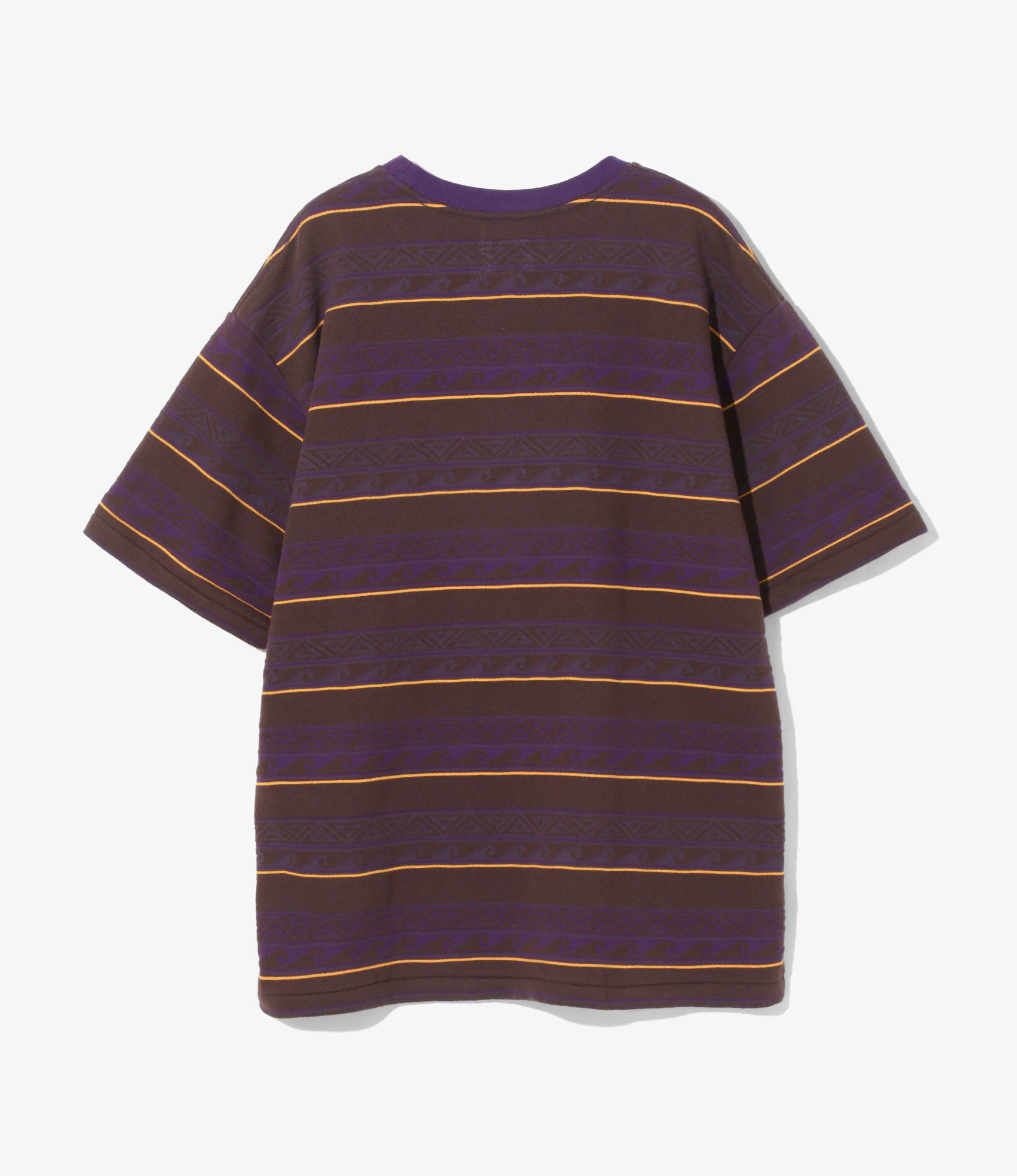 S/S Tee - Brown/Purple - Cotton Jacquard Jersey - Image 3
