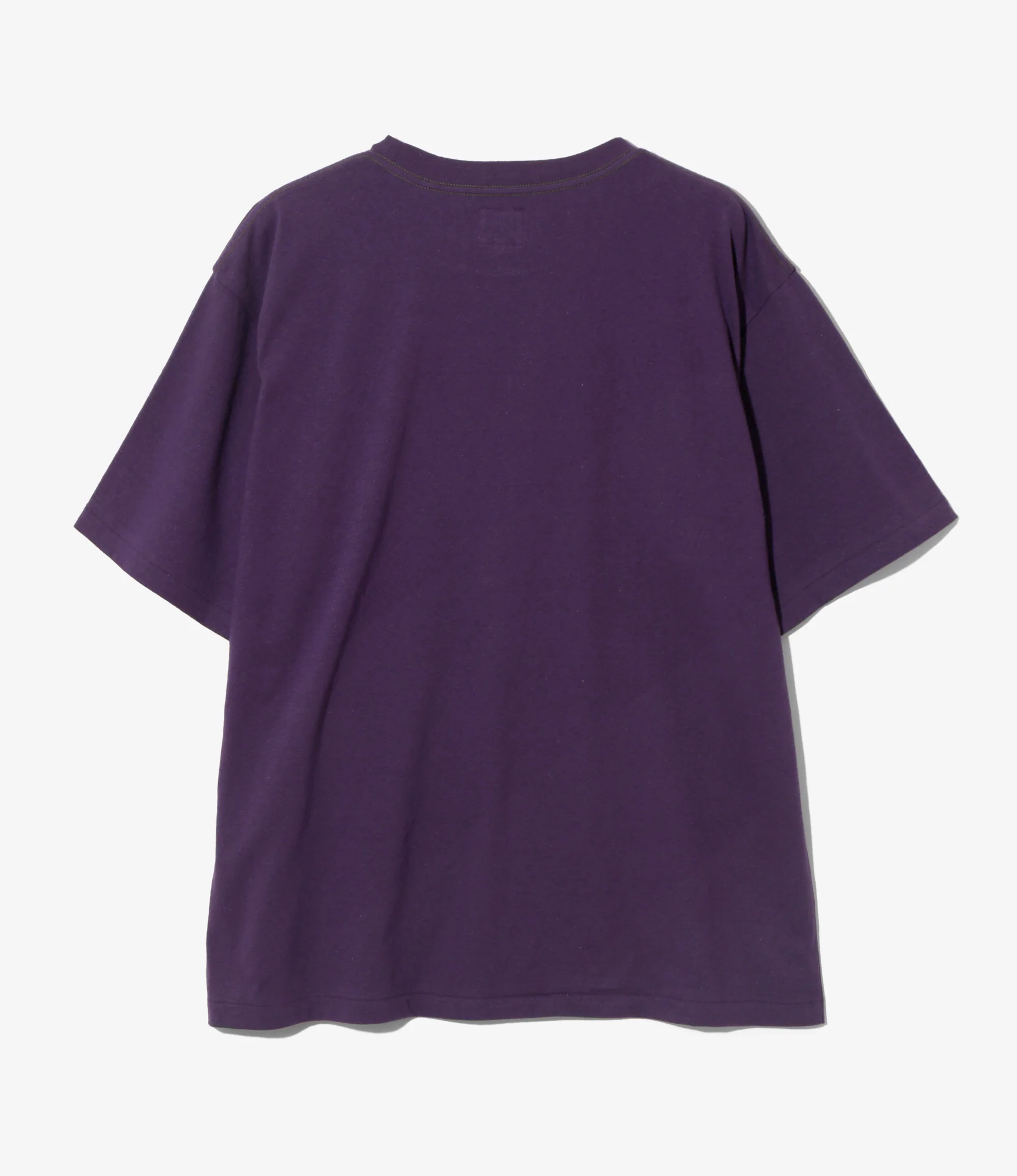 S/S Papillon Emb. Pocket Tee - Purple - Cotton Jersey - Image 3
