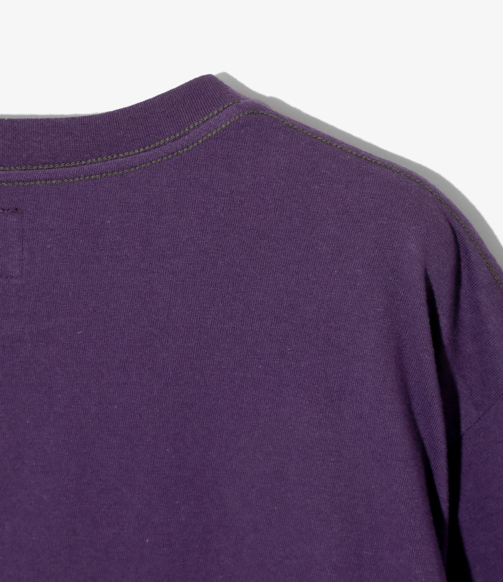 S/S Papillon Emb. Pocket Tee - Purple - Cotton Jersey - Image 4