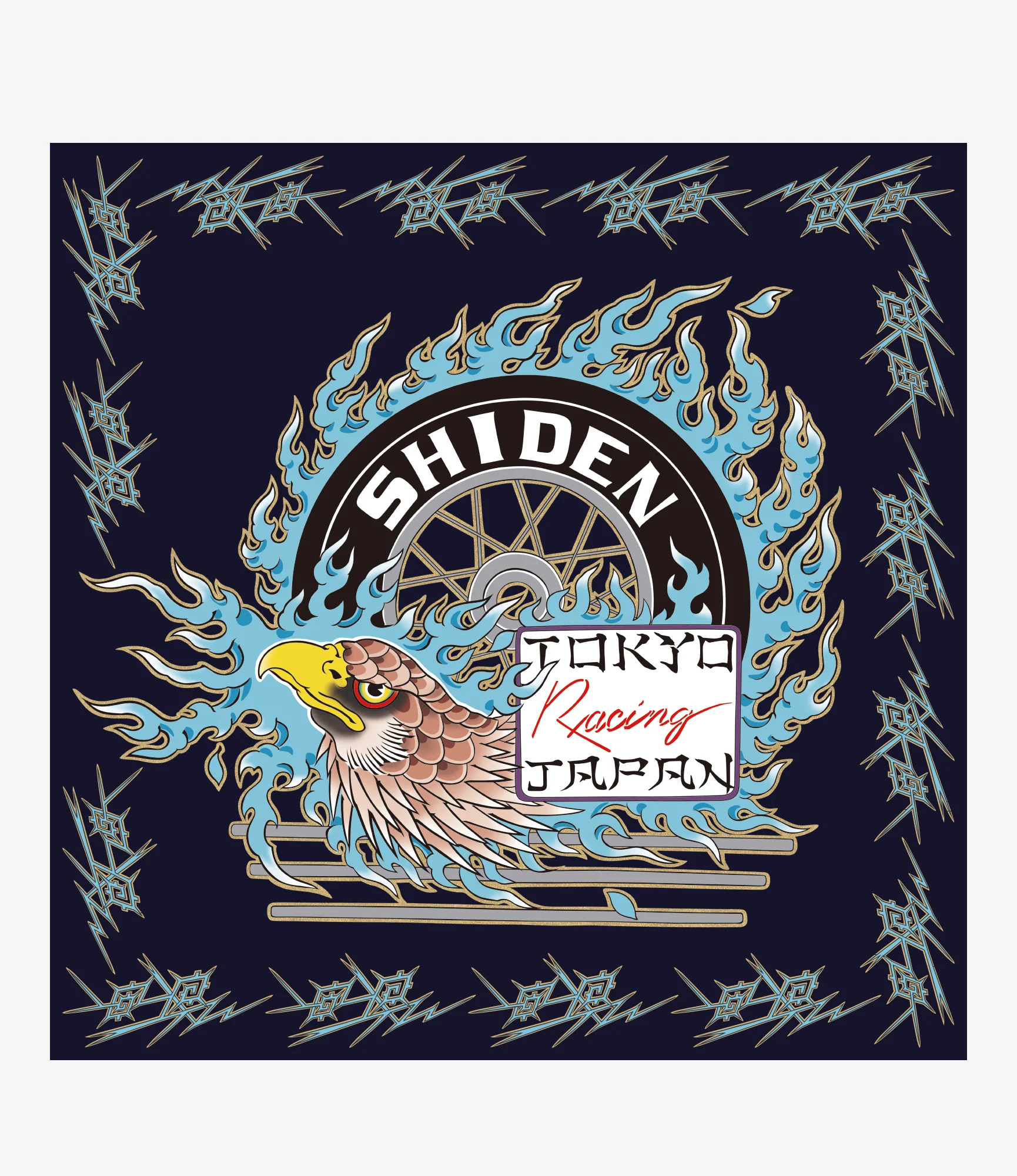 Bandana - Navy - Flame Tire