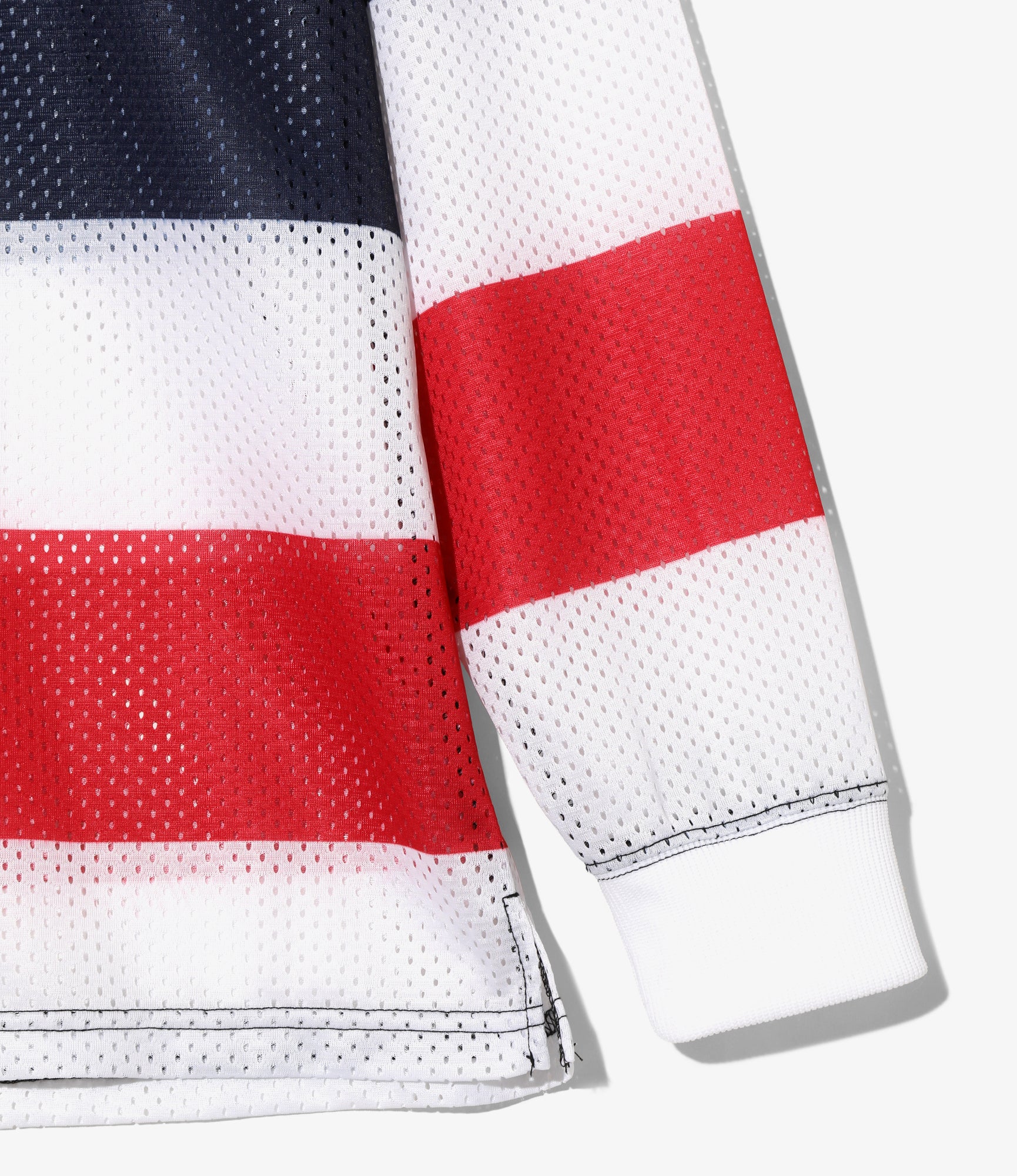 L/S Mock Neck Tee - Tricolour - Stripe Mesh - Image 3