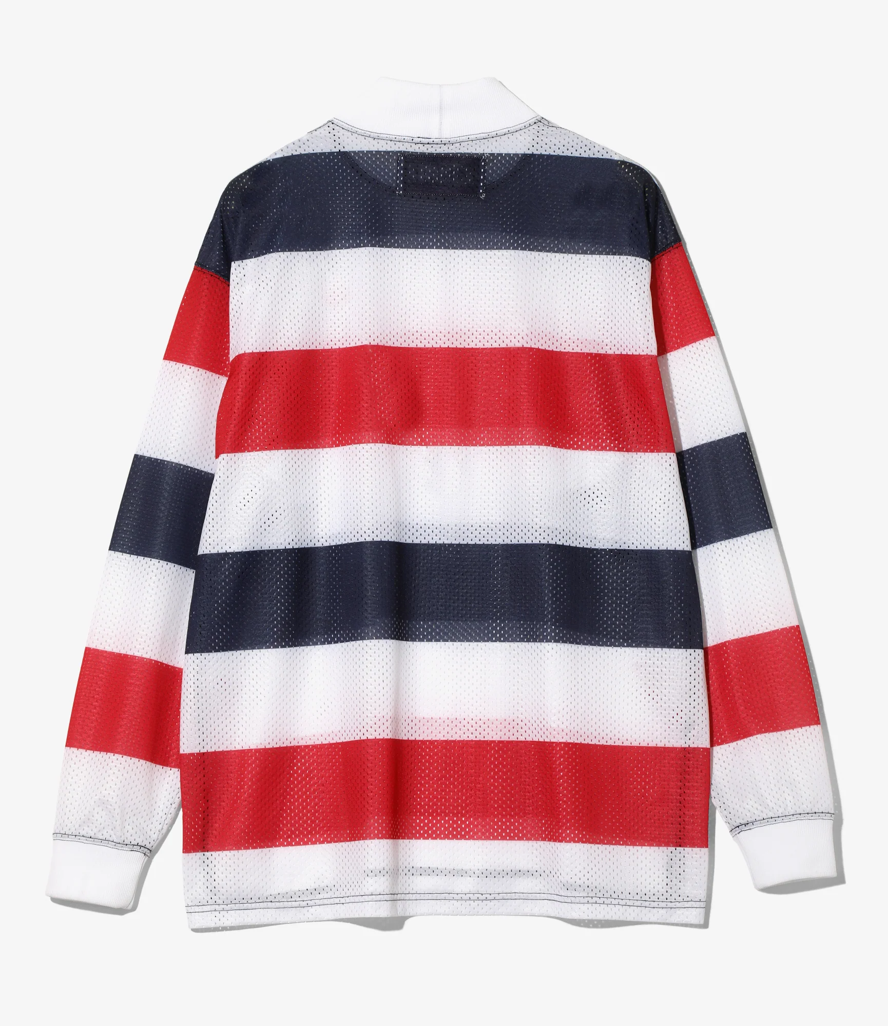 L/S Mock Neck Tee - Tricolour - Stripe Mesh - Image 4