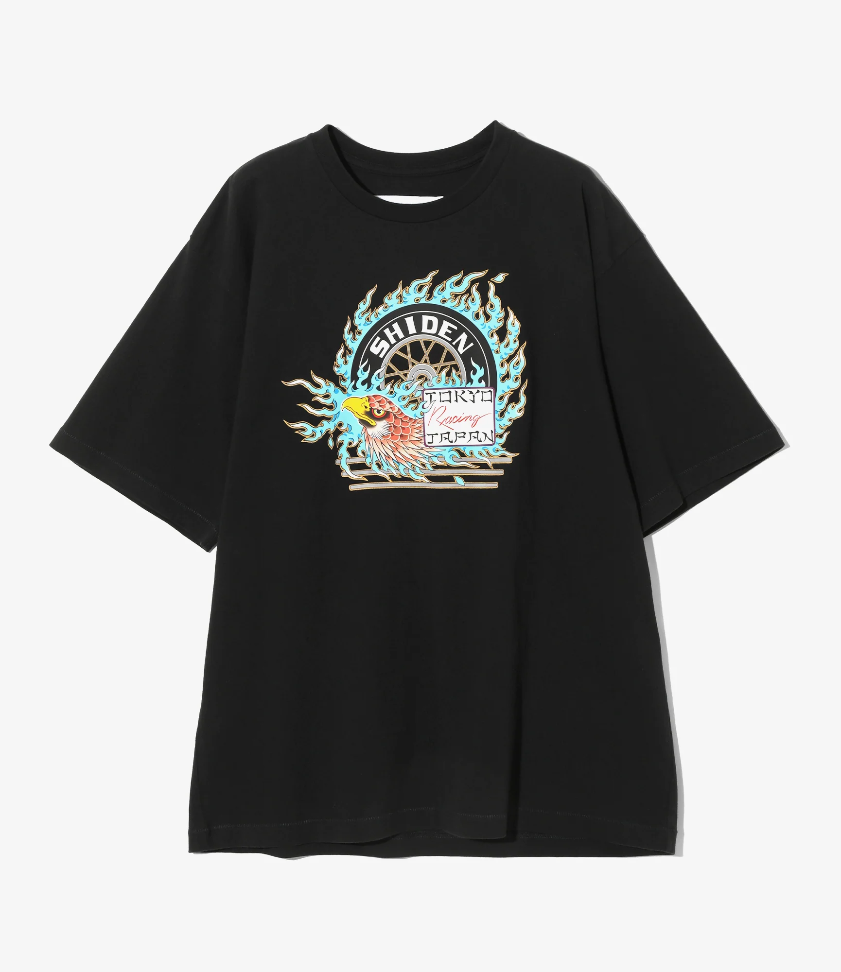 S/S Tee - Black - Flame Tire