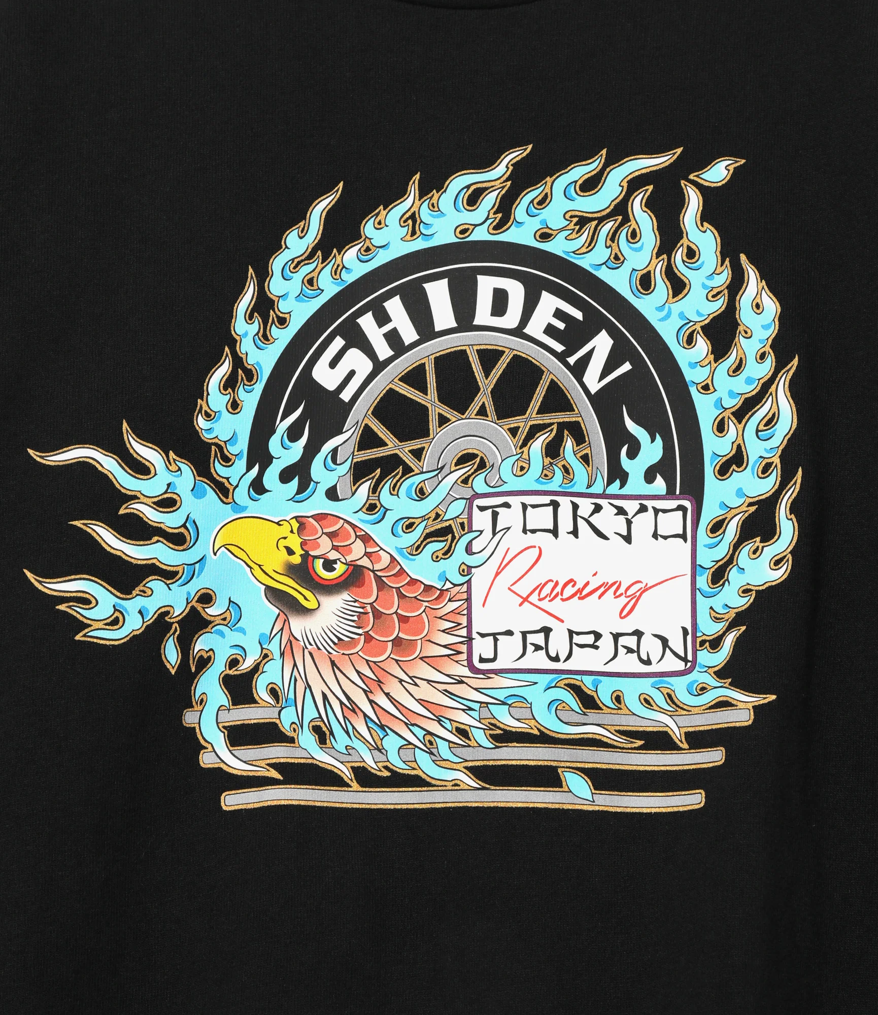 S/S Tee - Black - Flame Tire - Image 2