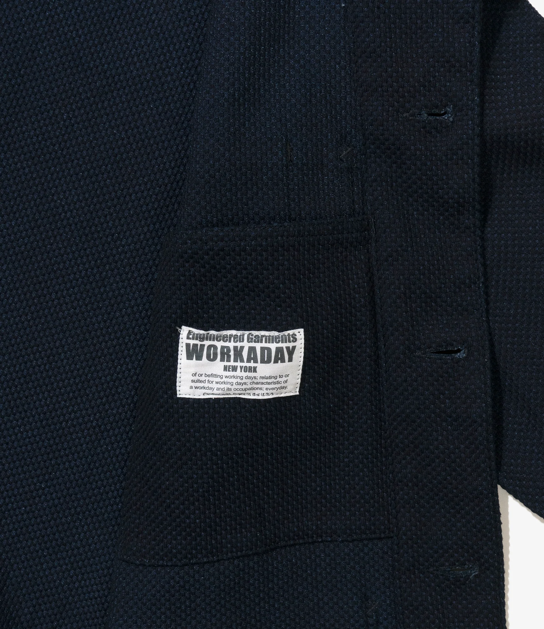 Shop Coat - Dk. Navy Cotton Heavy Basketweave - Image 4