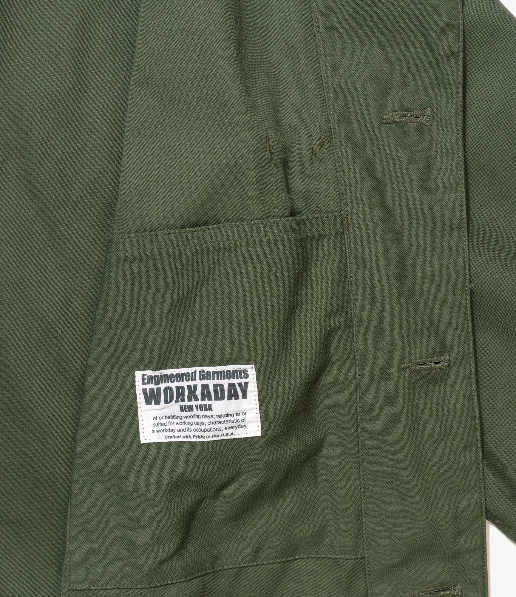 Shop Coat - Olive Cotton Reverse Sateen - Image 4