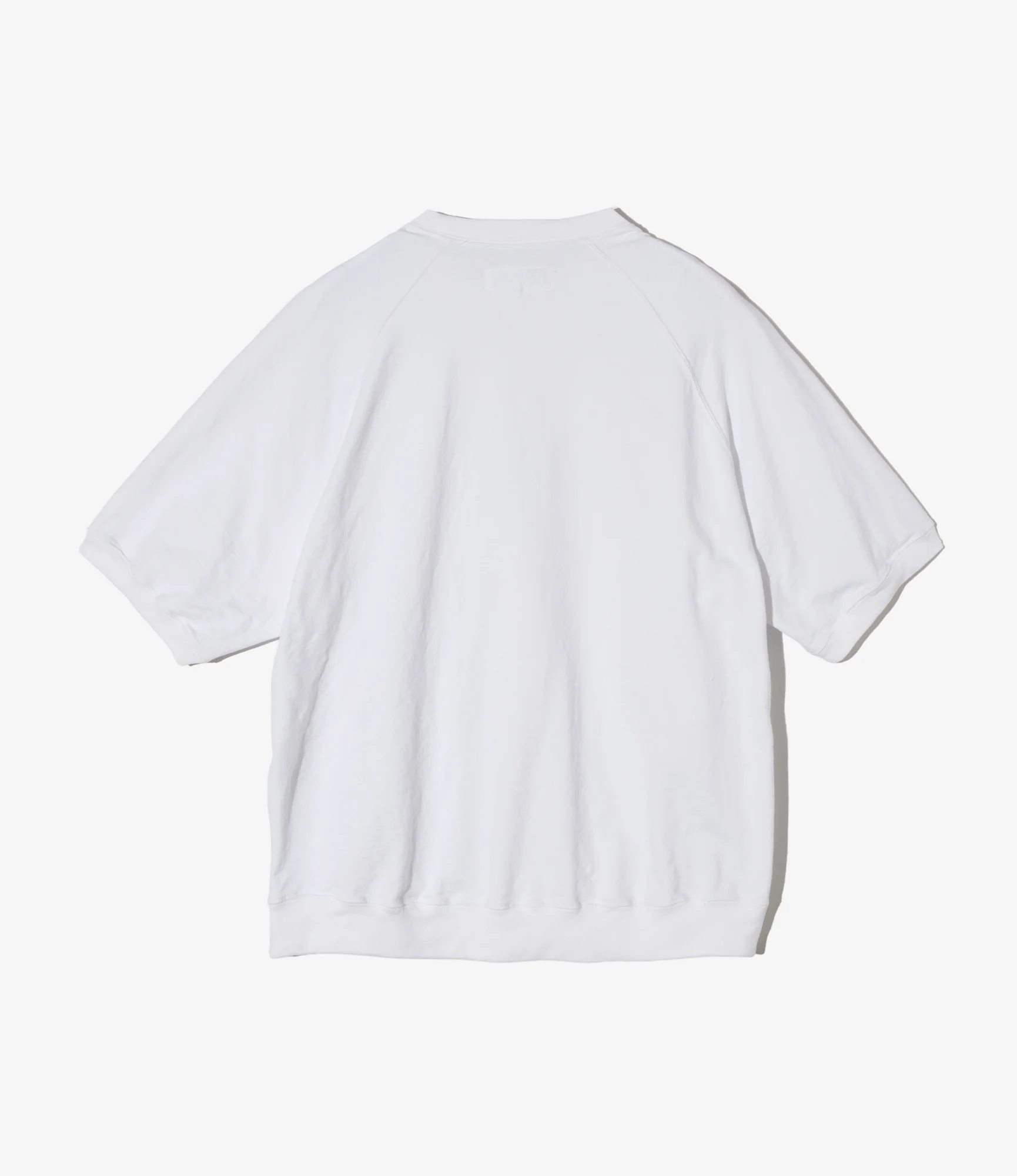 Short Sleeve Crew - White Cotton French Terry - Image 2