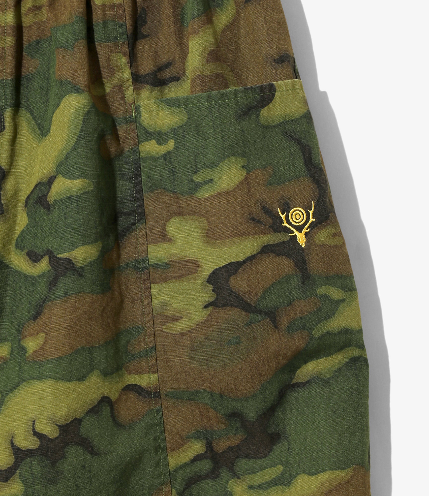 Army String Cropped Pant - Green - Cotton Ripstop / Camo - Image 2