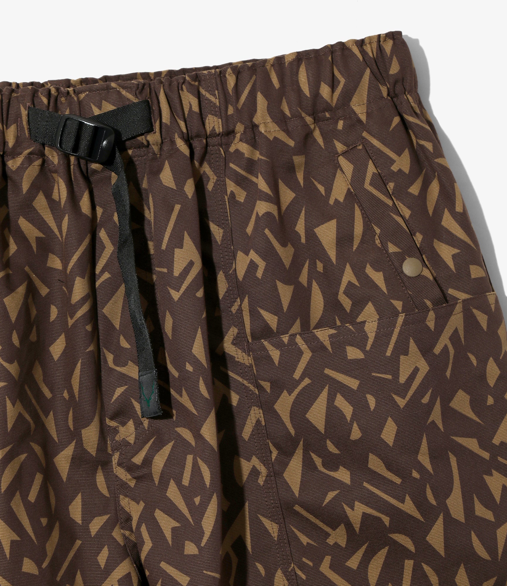 Belted C.S. Short - Brown - Cotton Grosgrain / Printed - Image 2