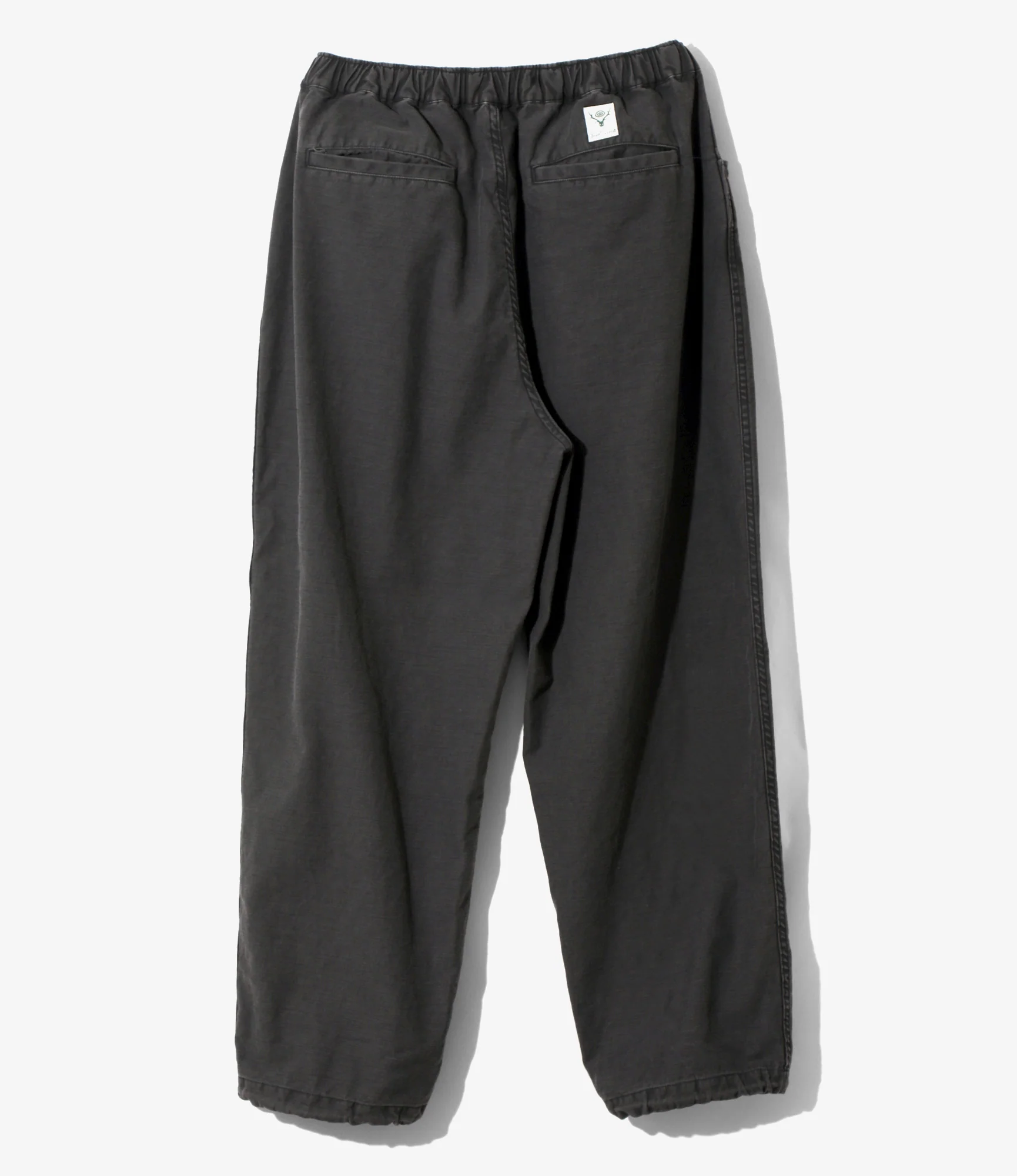 Belted Logger Pant- Reversed Sateen - Black - Image 4