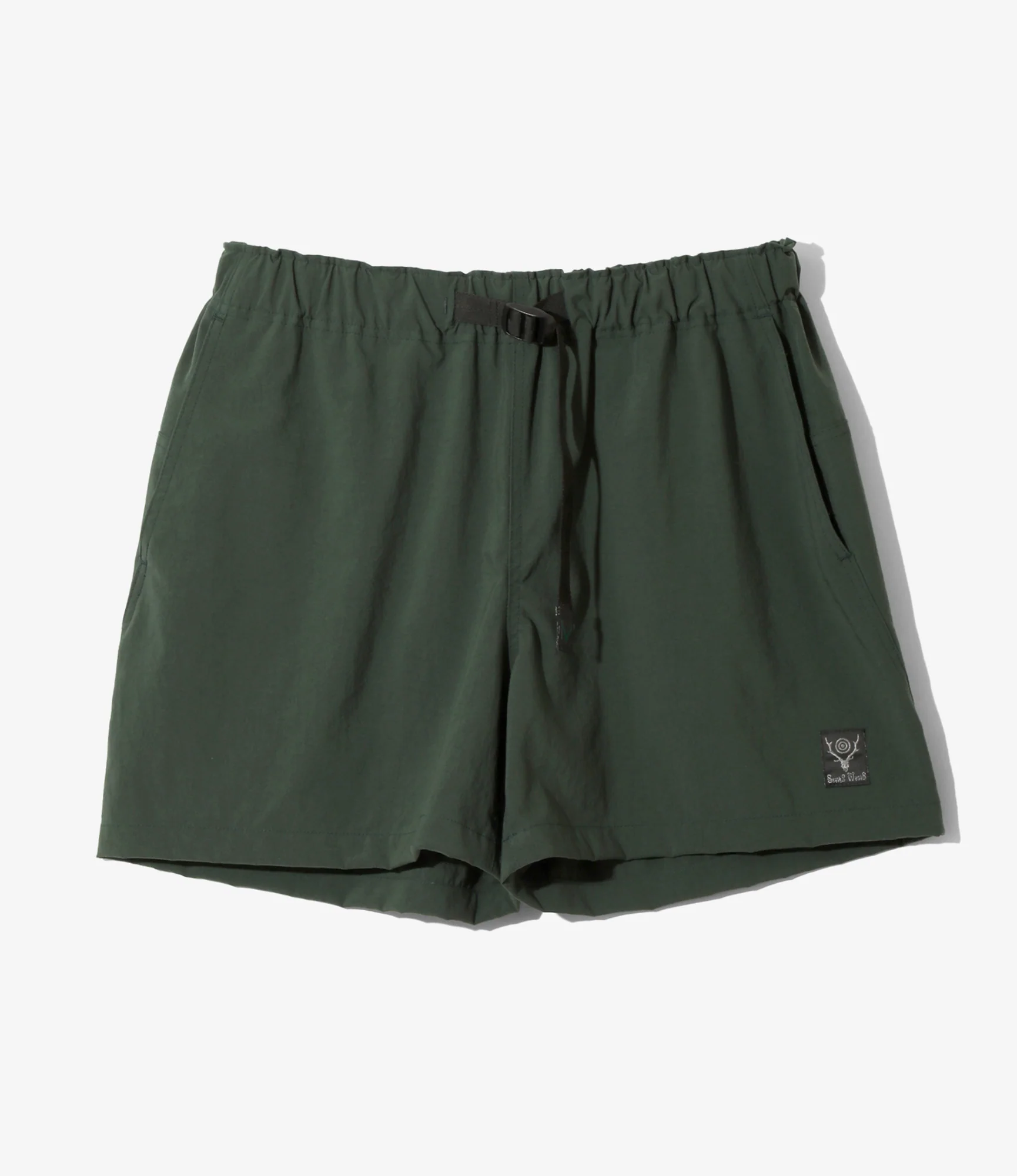 Belted Short - Green - Nylon Oxford