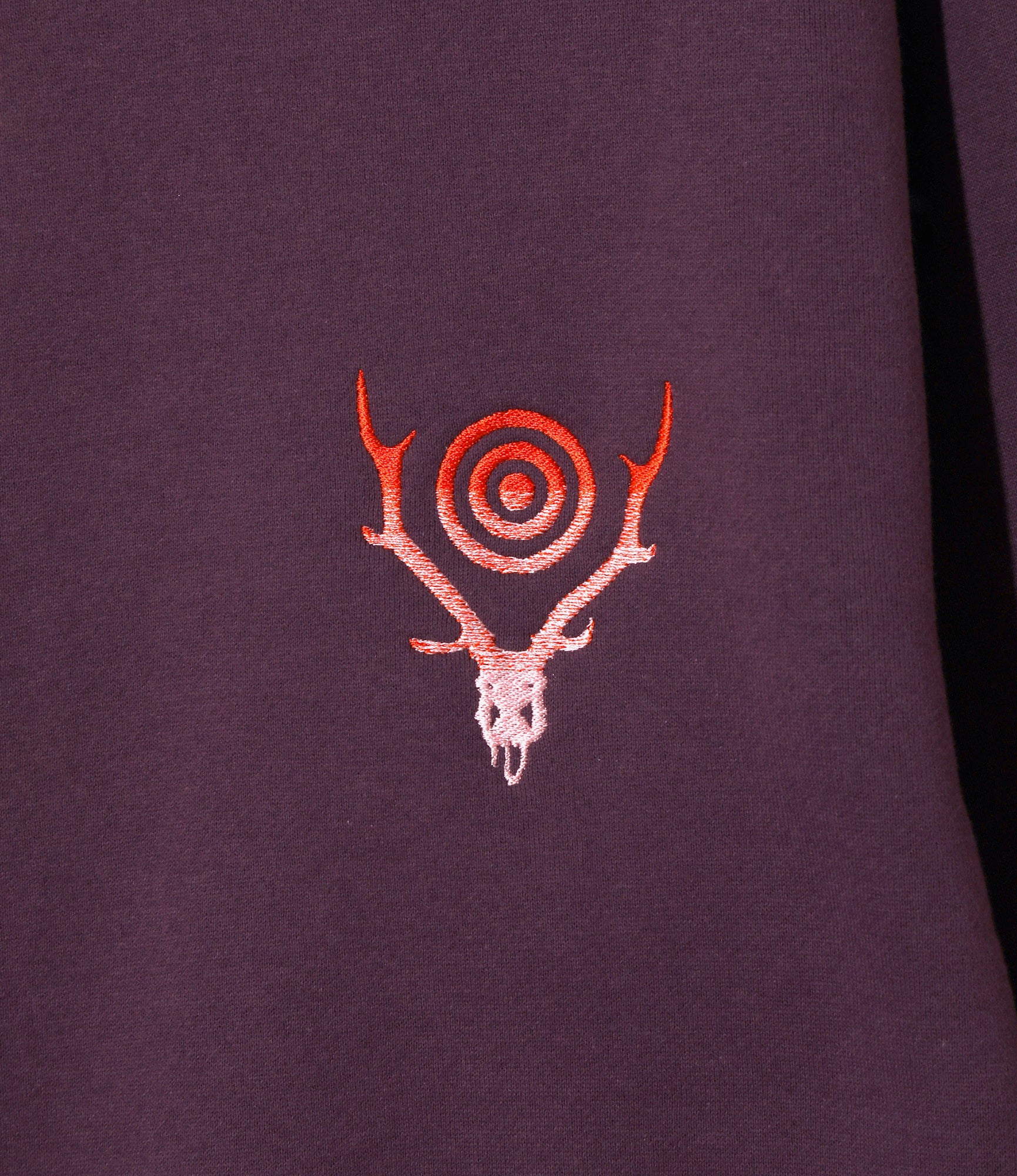 Crew Neck Sweat Shirt - Purple - Cotton French Terry - Image 2