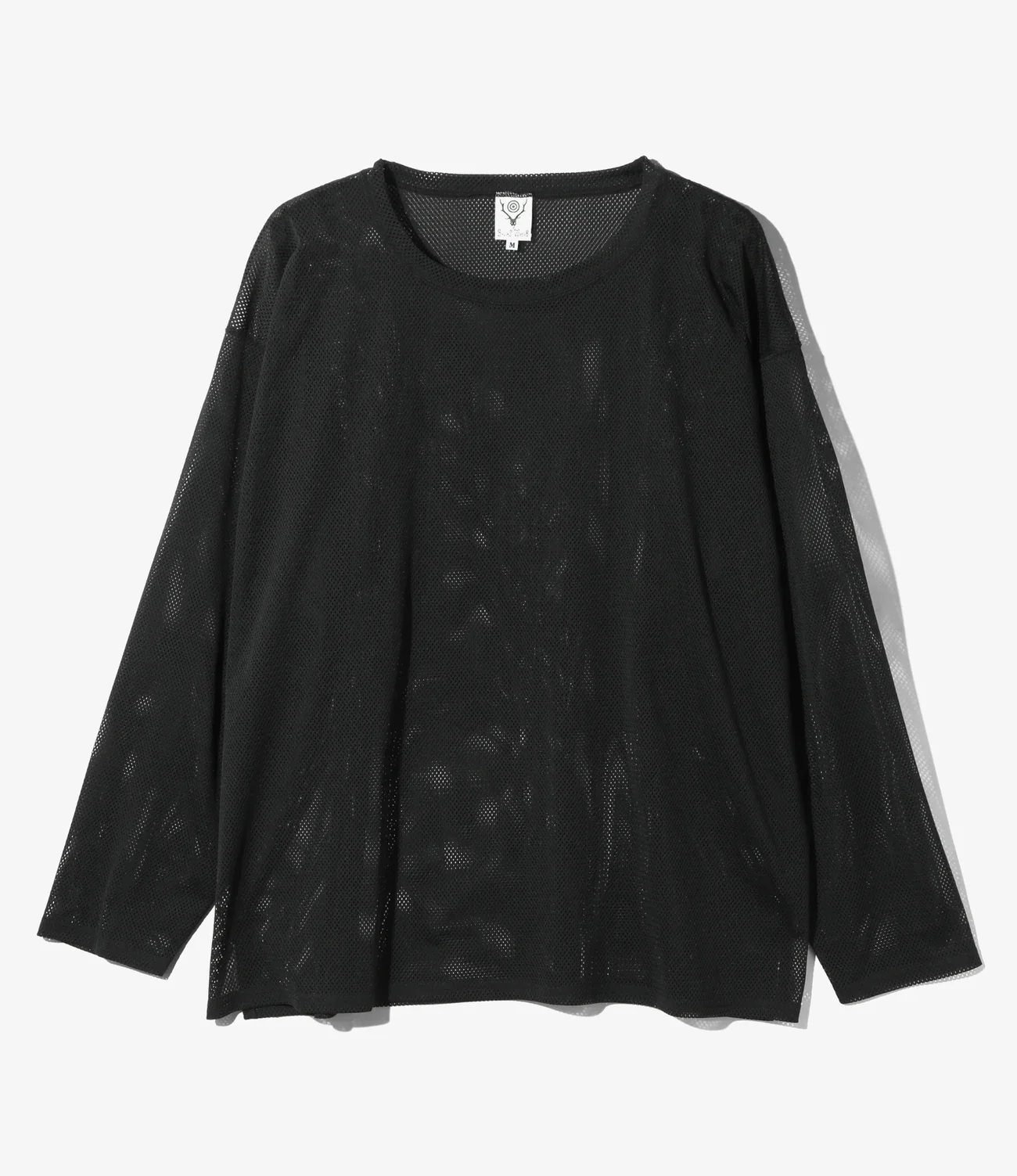 L/S Crew Neck Shirt - Black - Knit Mesh