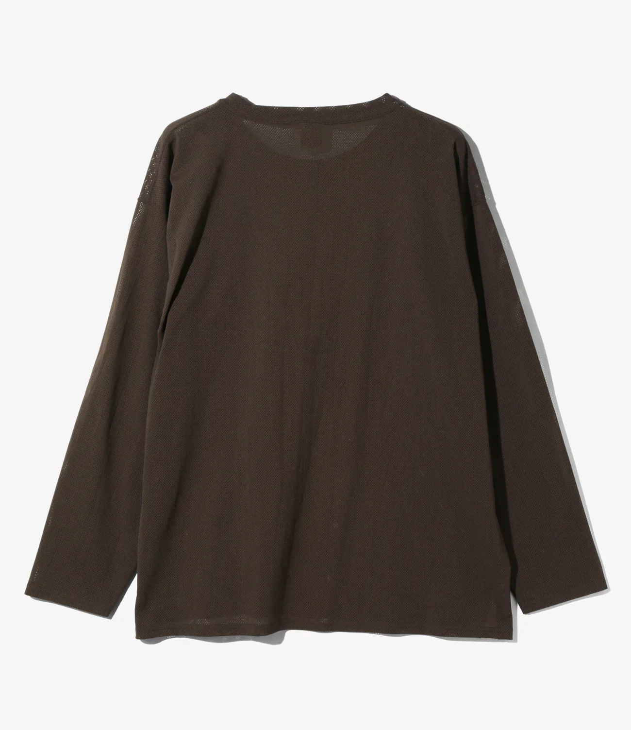 L/S Crew Neck Shirt - Dk. Brown - Knit Mesh - Image 4