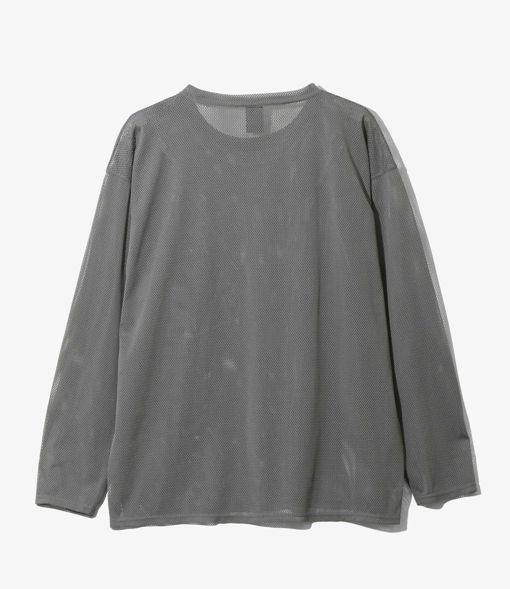 L/S Crew Neck Shirt - Grey - Knit Mesh - Image 3