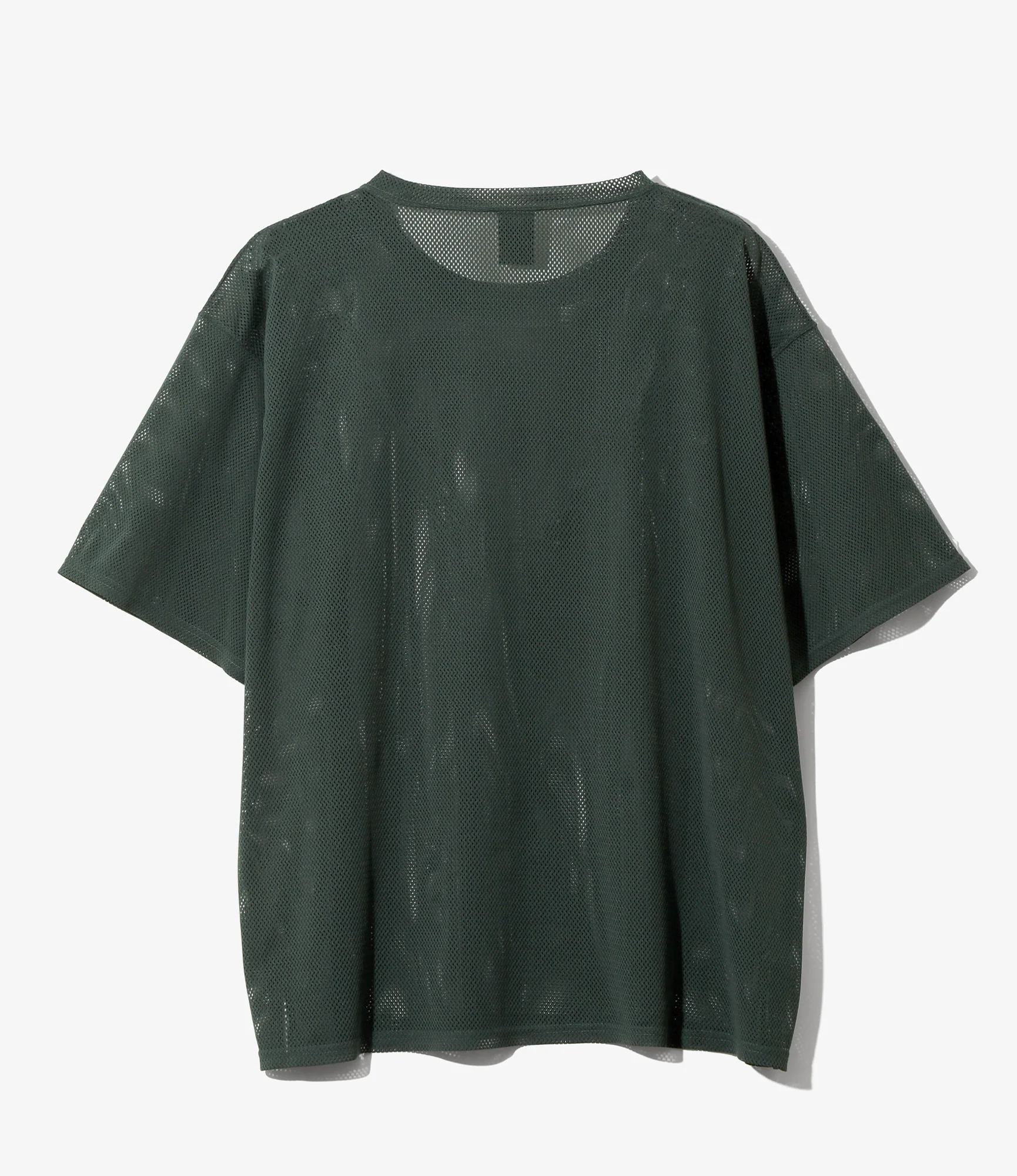 S/S Crew Neck Shirt - Dk. Green - Knit Mesh - Image 3