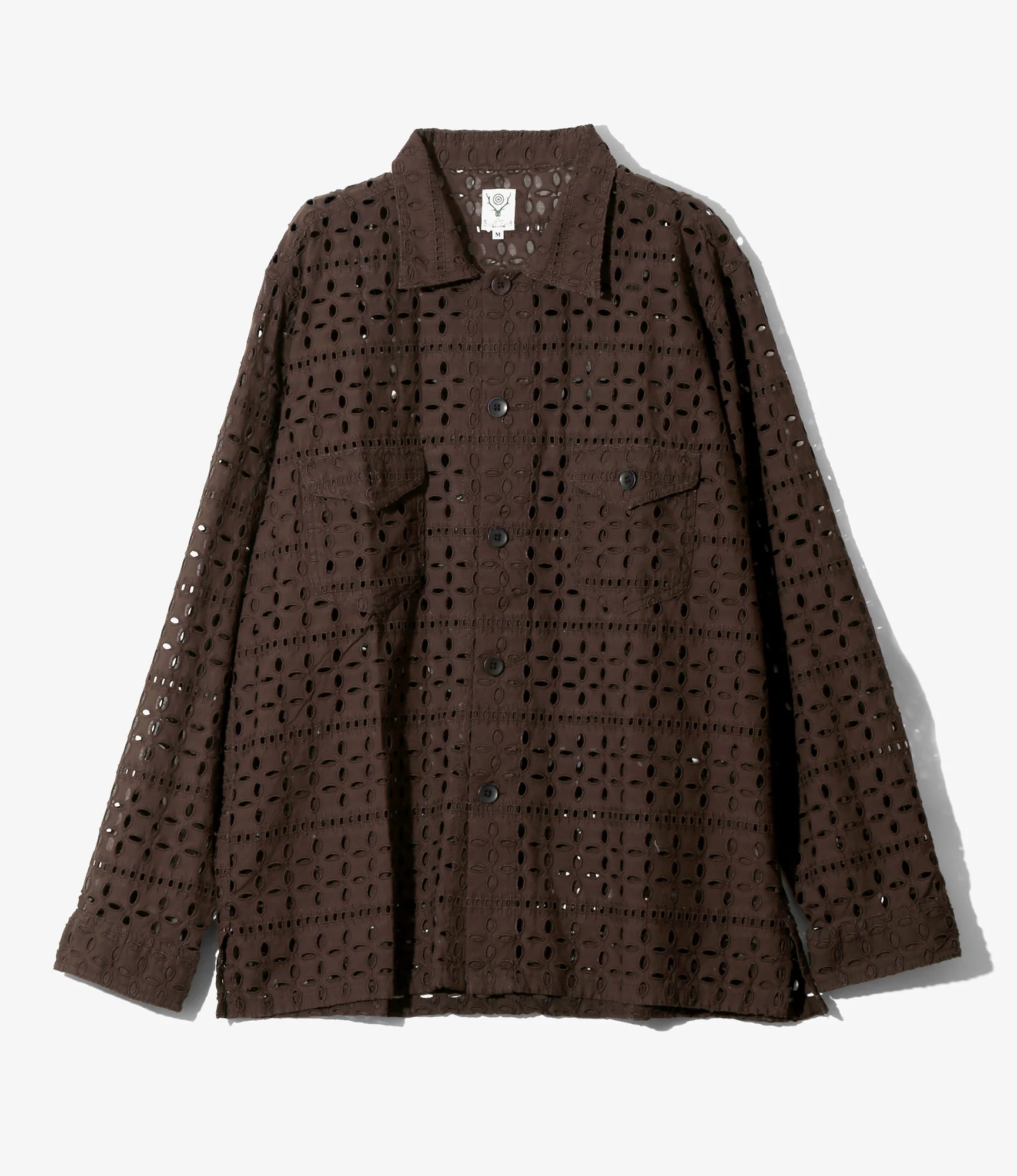 Smokey Shirt - Dk. Brown - Cutwork Embroidery