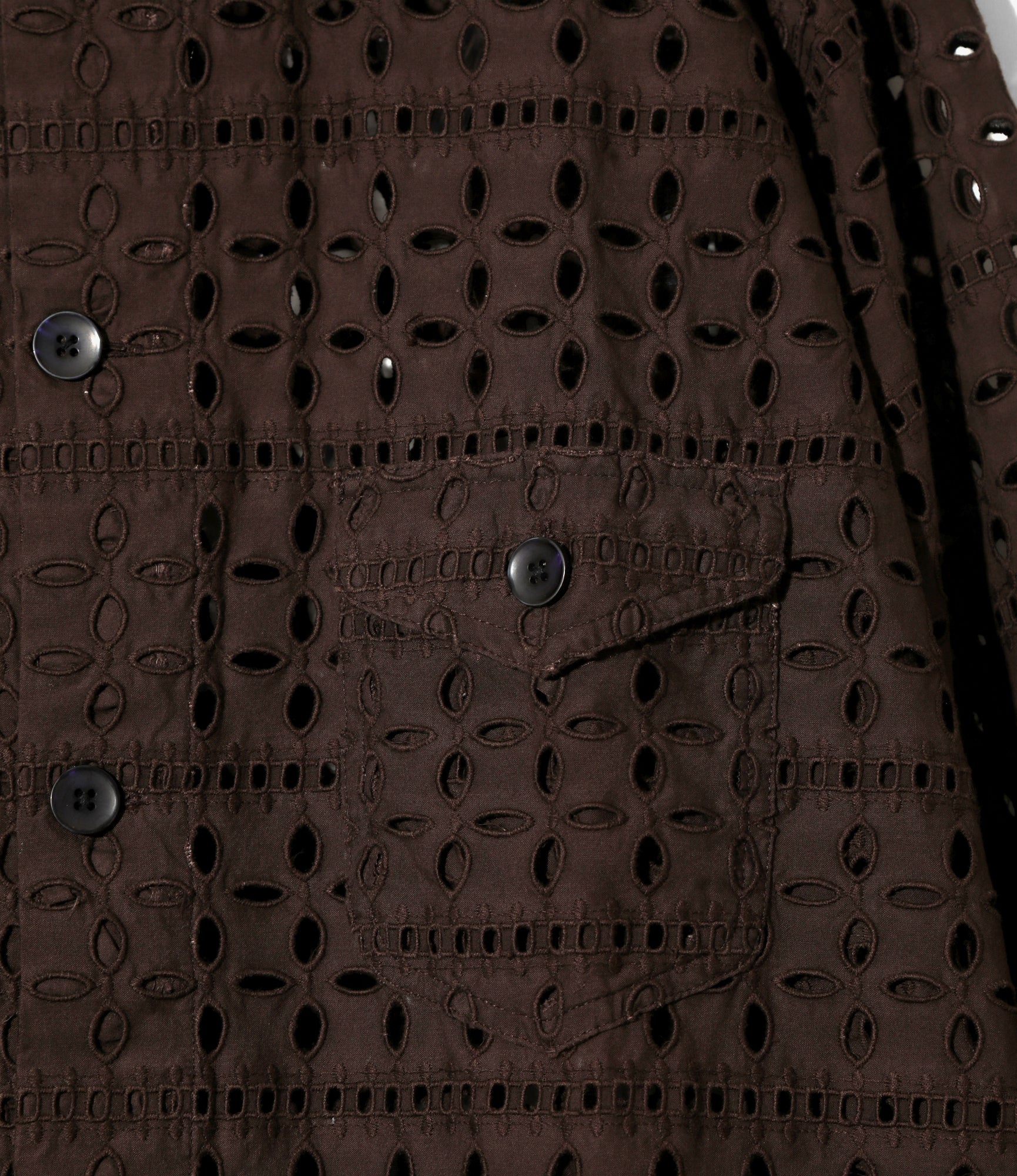 Smokey Shirt - Dk. Brown - Cutwork Embroidery - Image 2