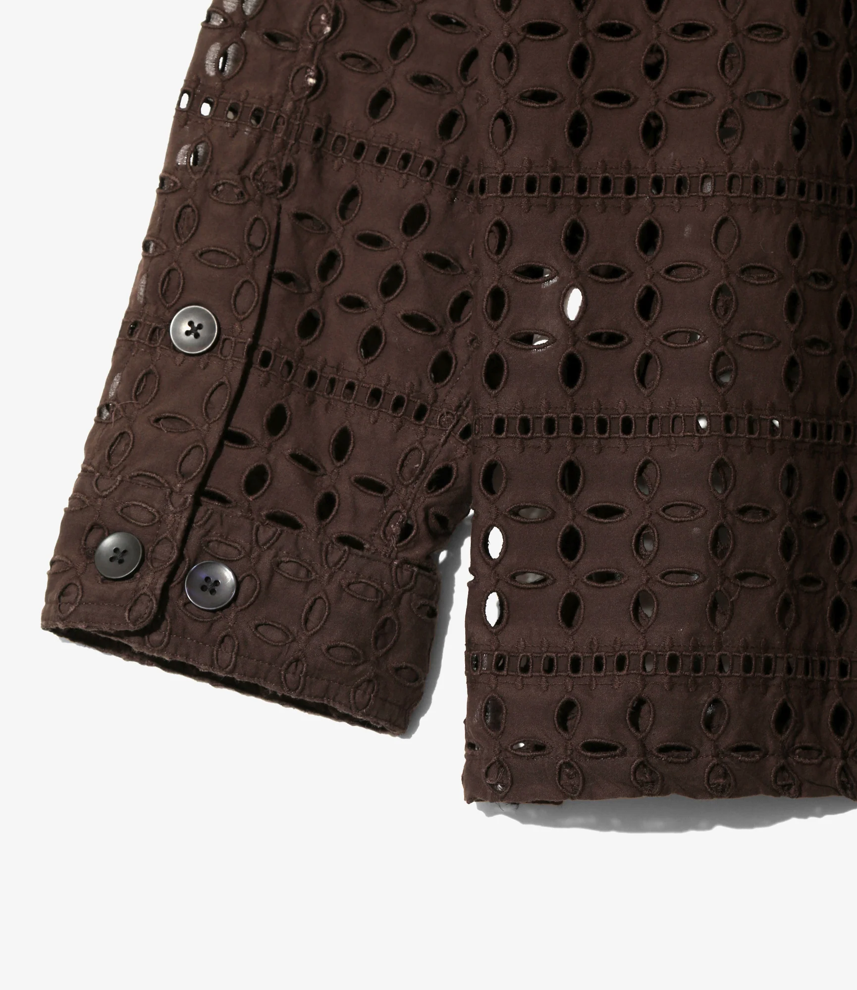 Smokey Shirt - Dk. Brown - Cutwork Embroidery - Image 3