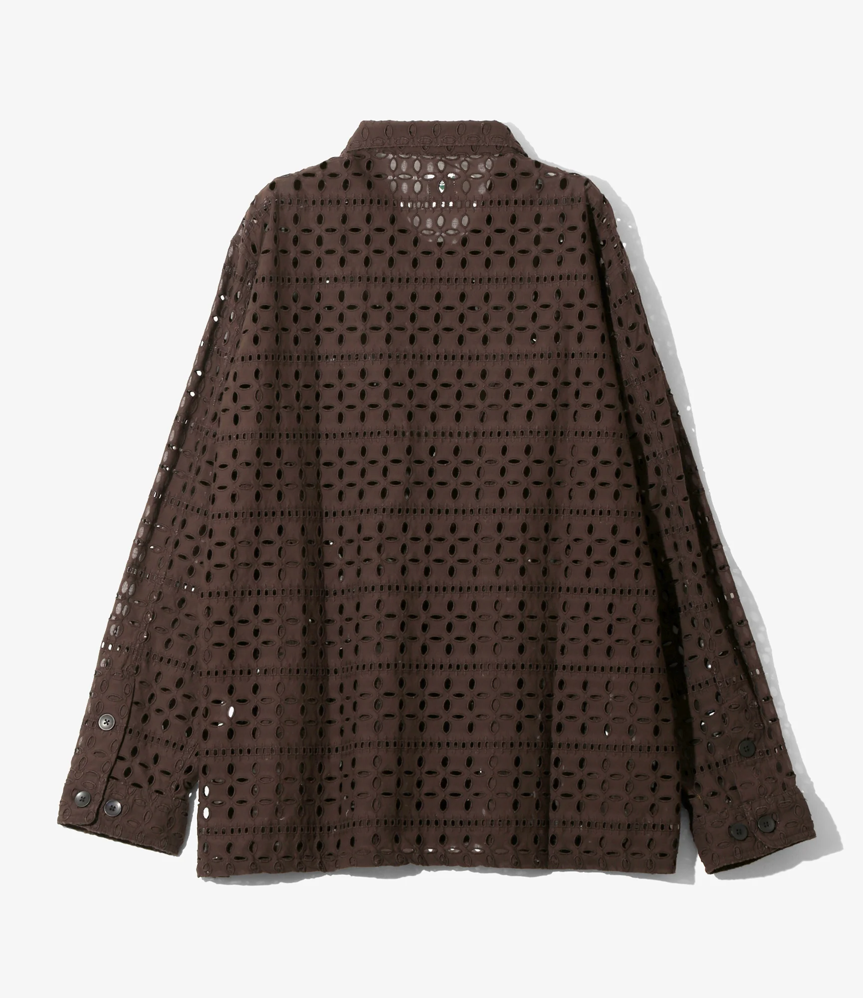 Smokey Shirt - Dk. Brown - Cutwork Embroidery - Image 4