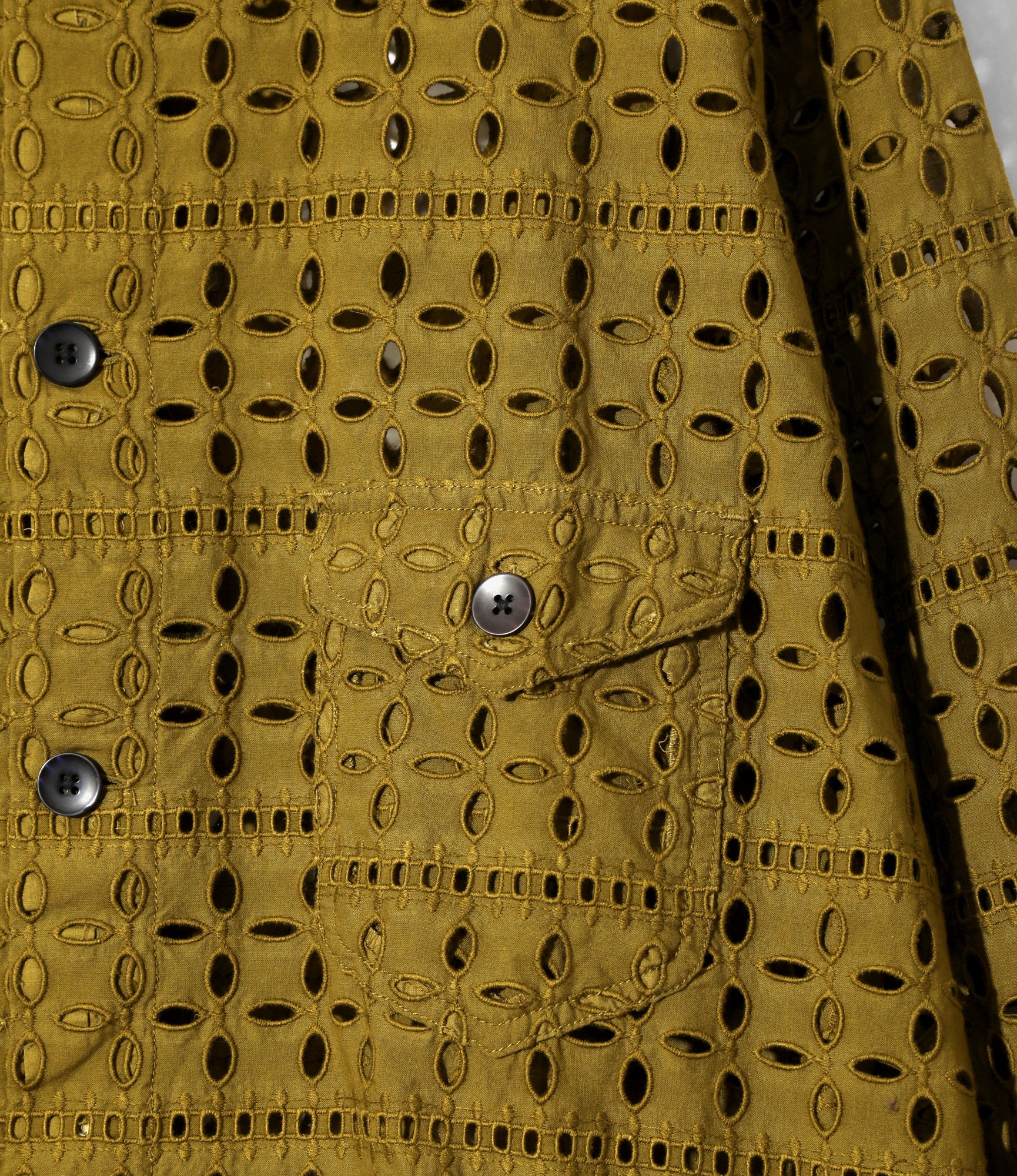 Smokey Shirt - Olive - Cutwork Embroidery - Image 2