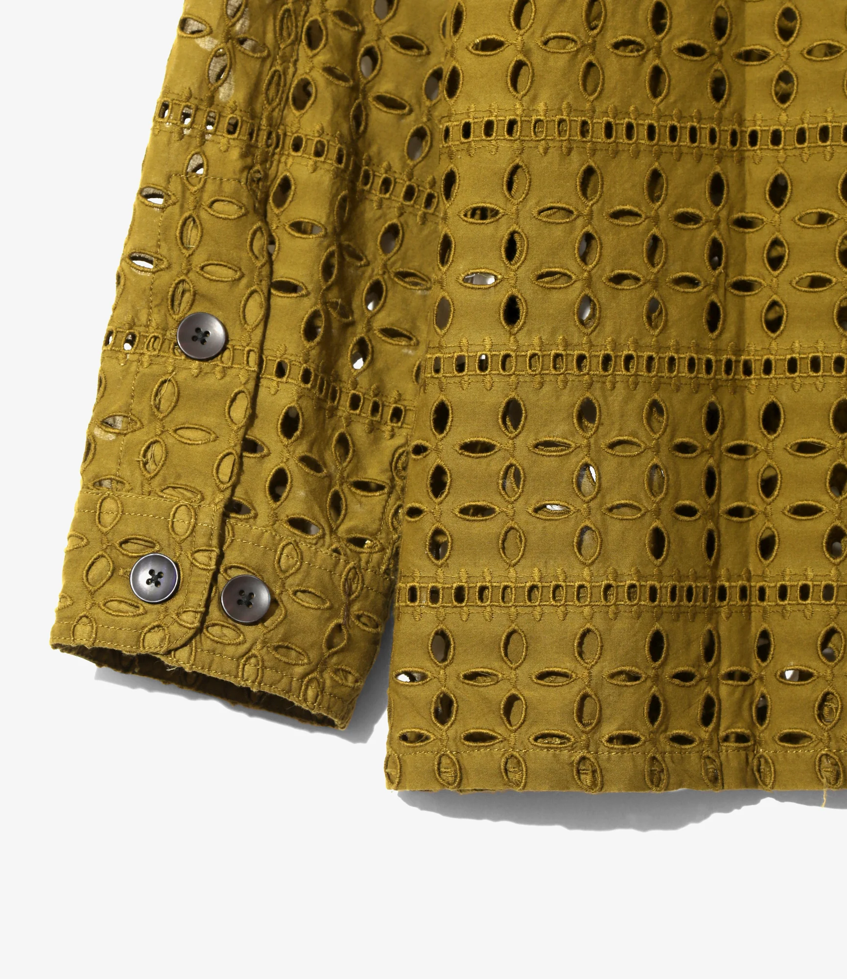 Smokey Shirt - Olive - Cutwork Embroidery - Image 3