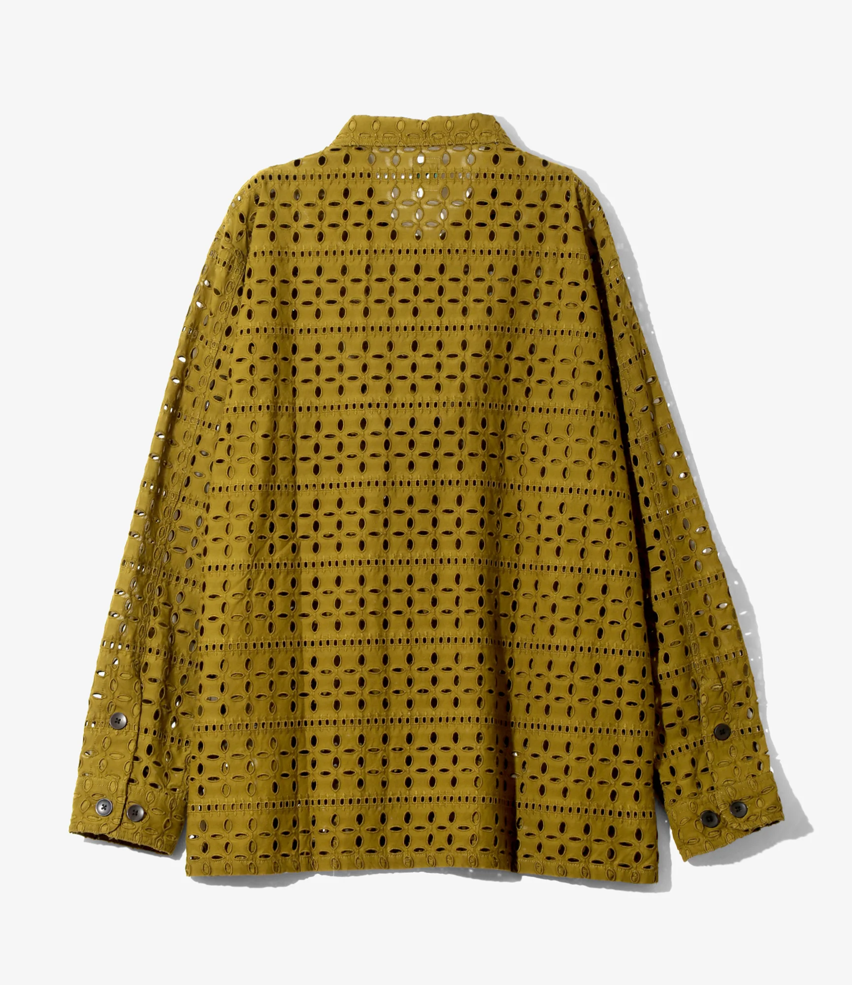 Smokey Shirt - Olive - Cutwork Embroidery - Image 4