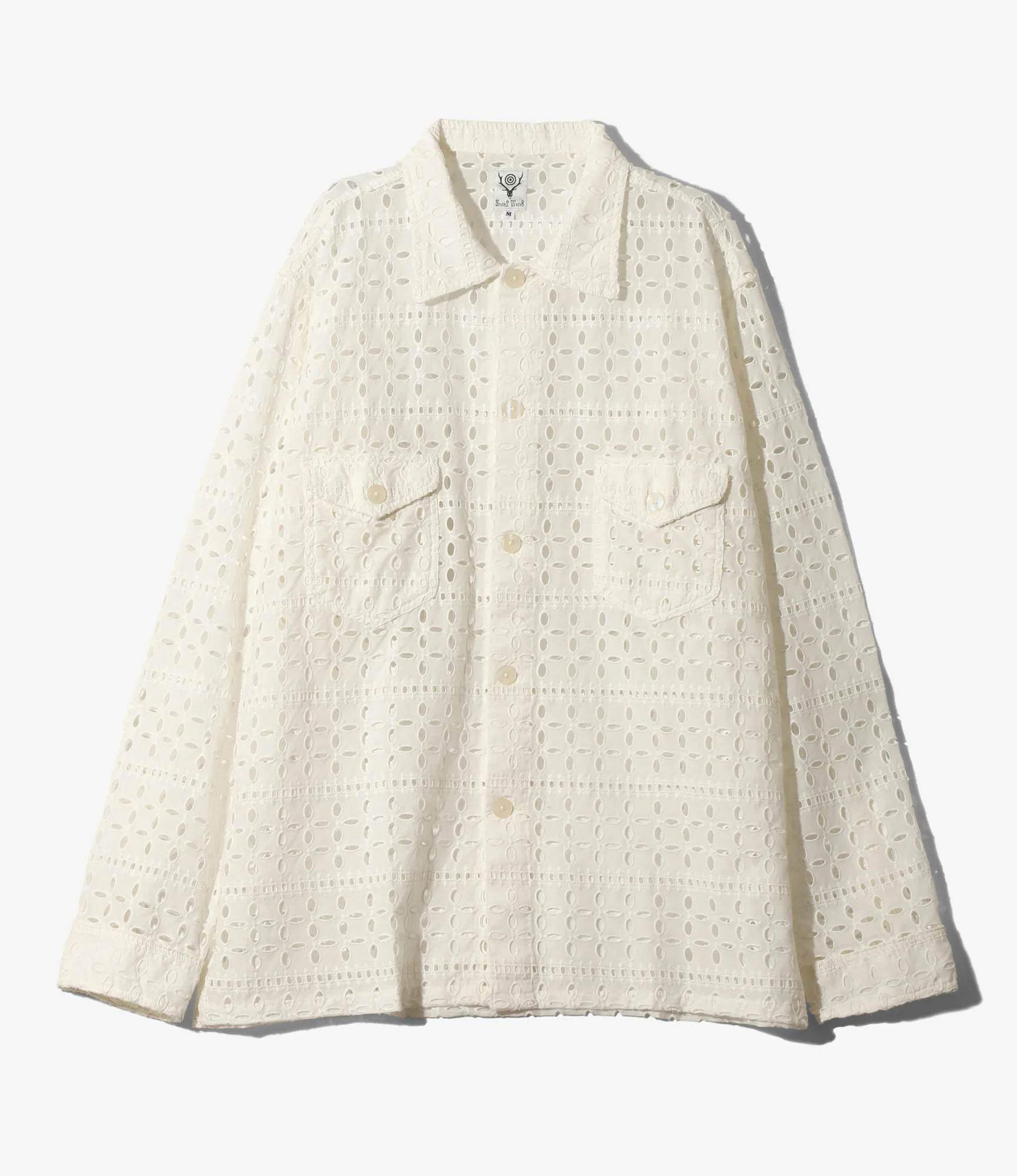 Smokey Shirt - White - Cutwork Embroidery