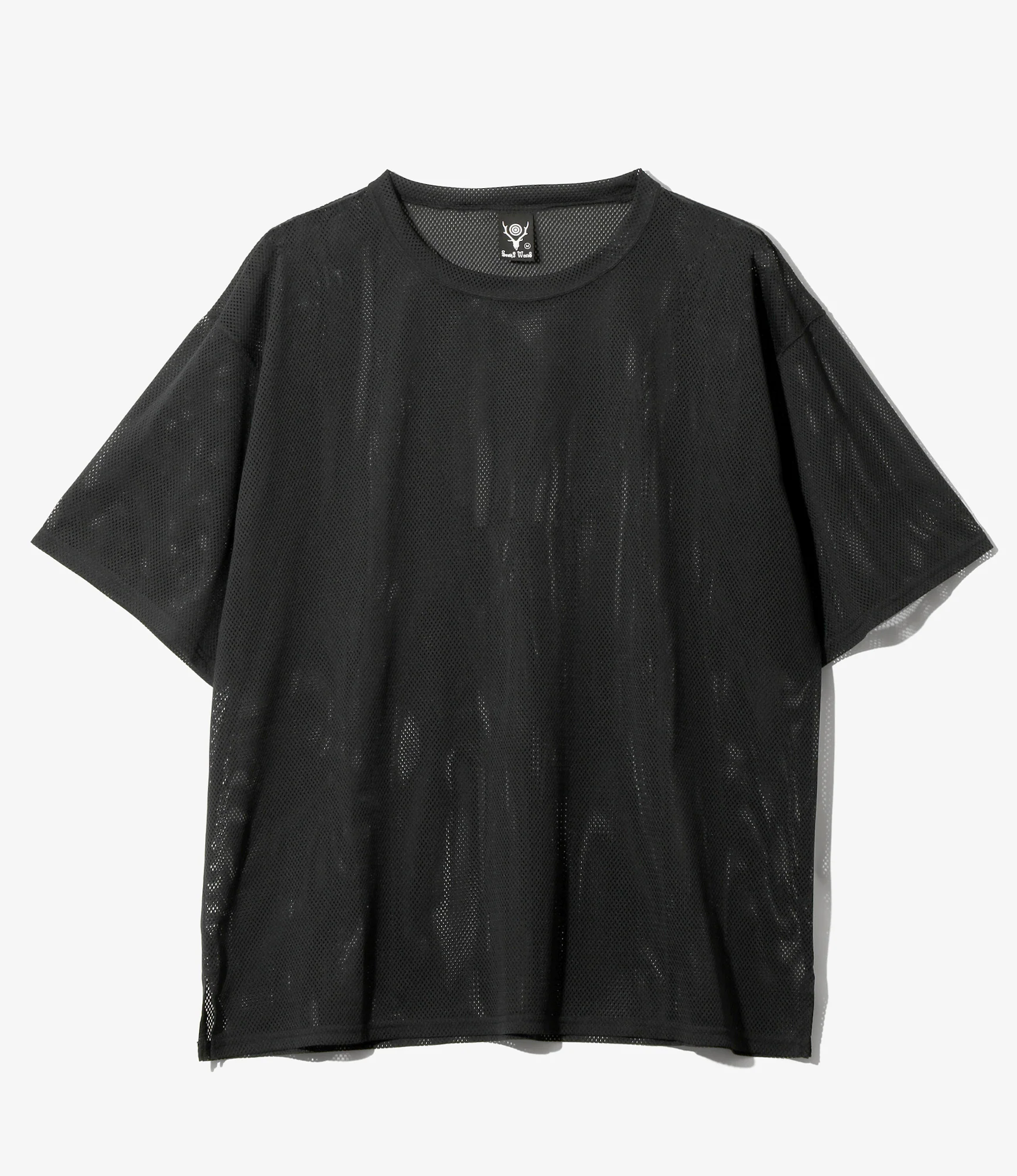 S/S Crew Neck Shirt - Black - Knit Mesh