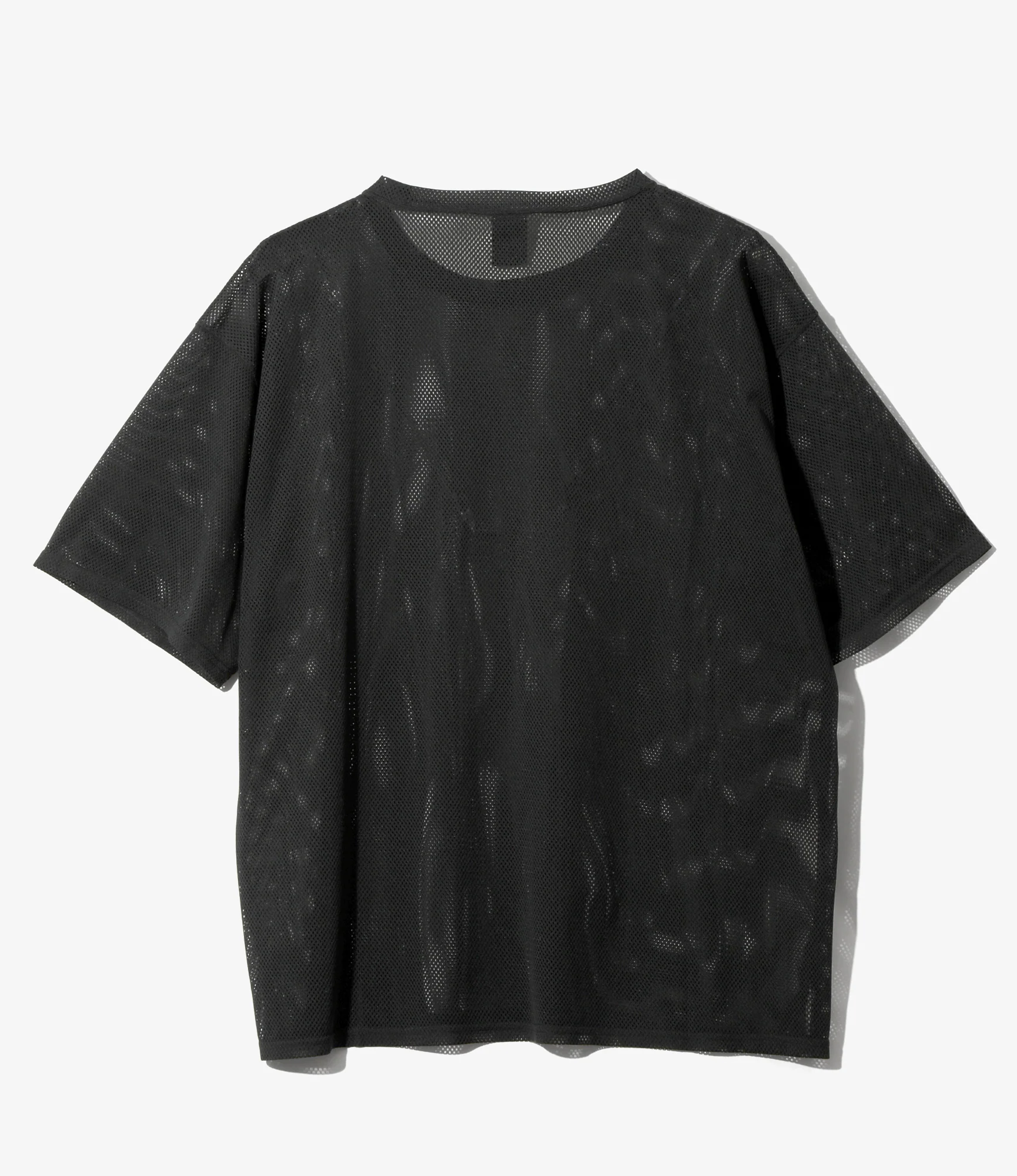 S/S Crew Neck Shirt - Black - Knit Mesh - Image 3