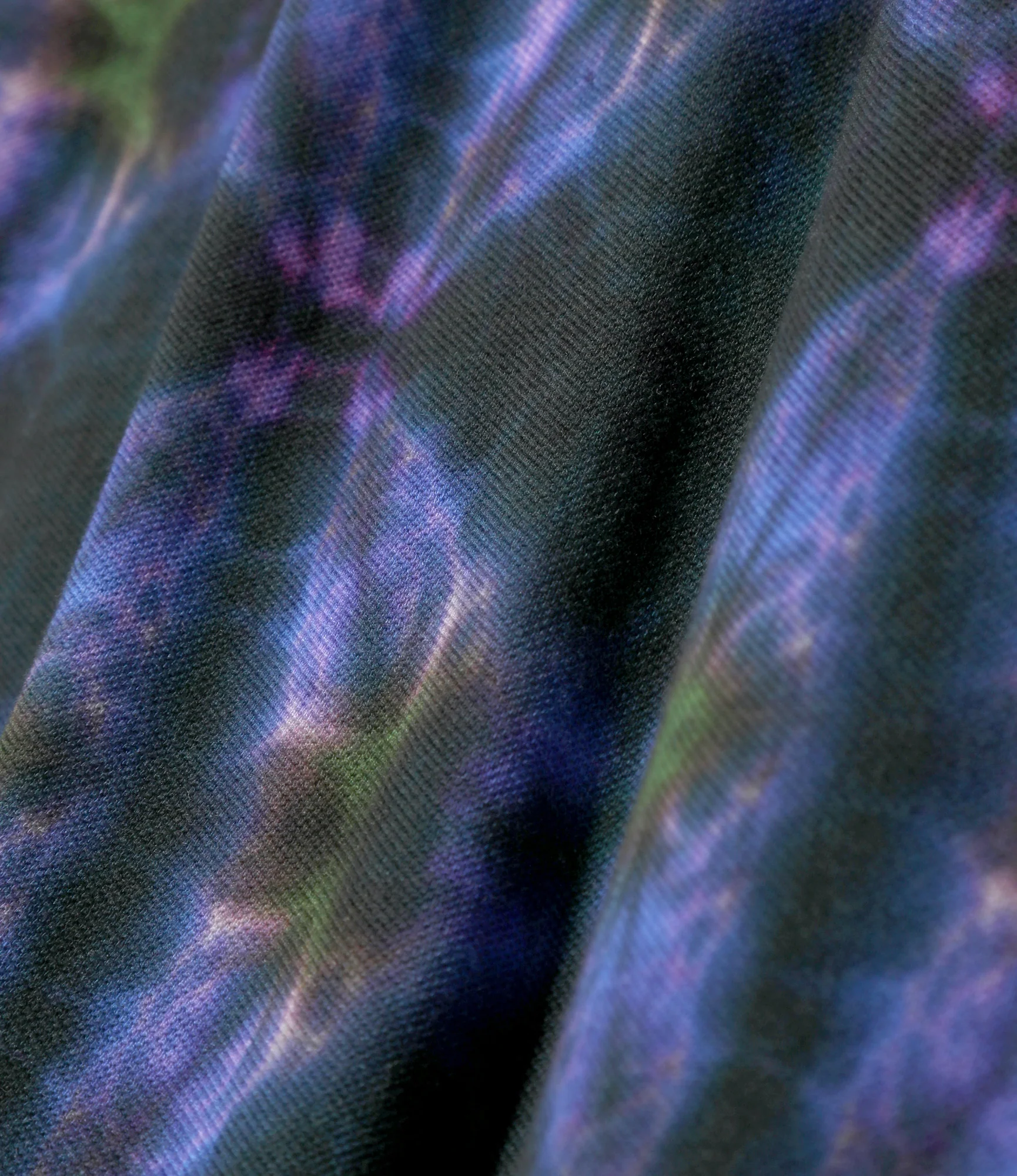 S/S Crew Neck Shirt - Blue - Cotton Pique / Tie-Dye Printed - Image 3