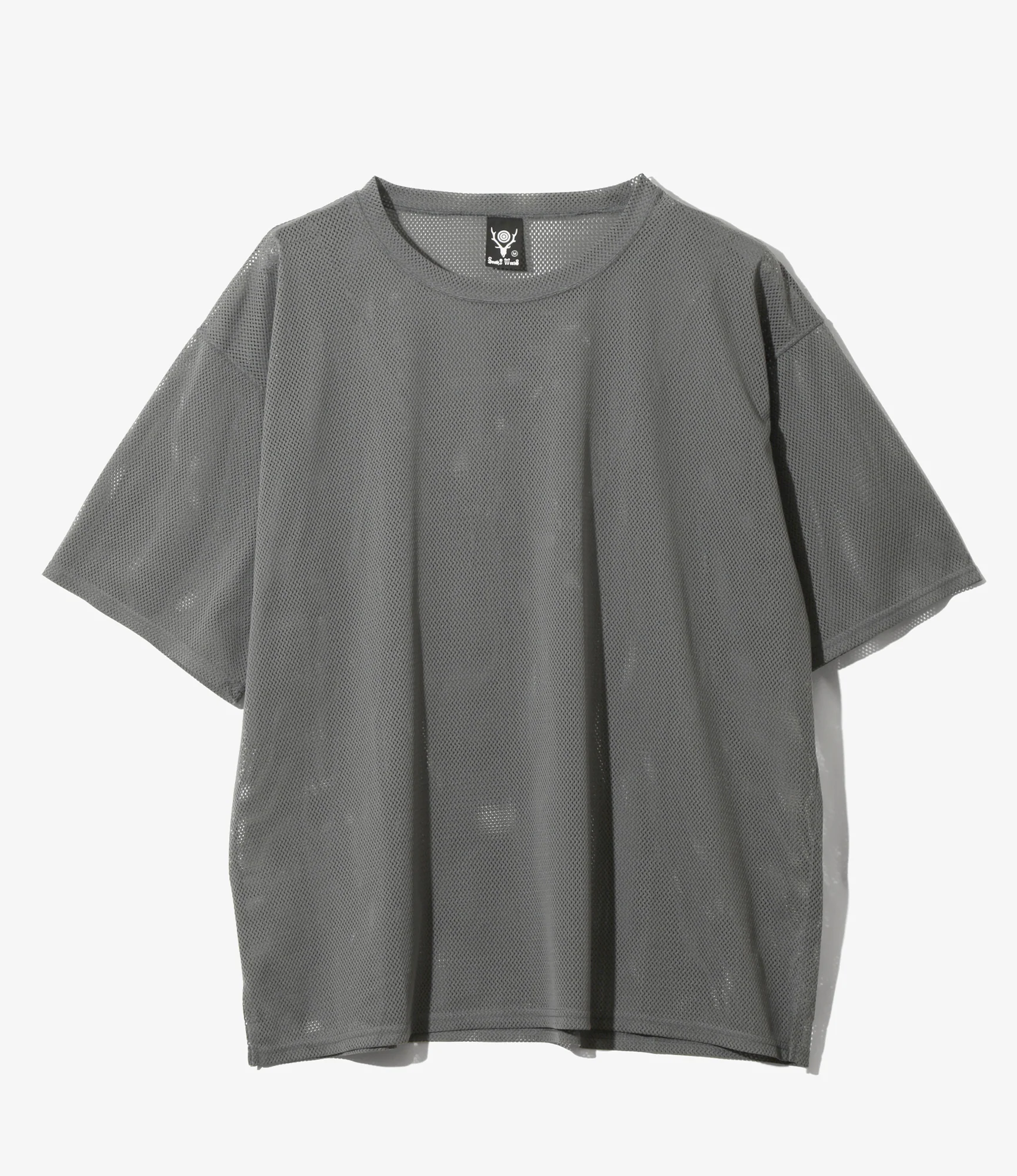 S/S Crew Neck Shirt - Grey - Knit Mesh