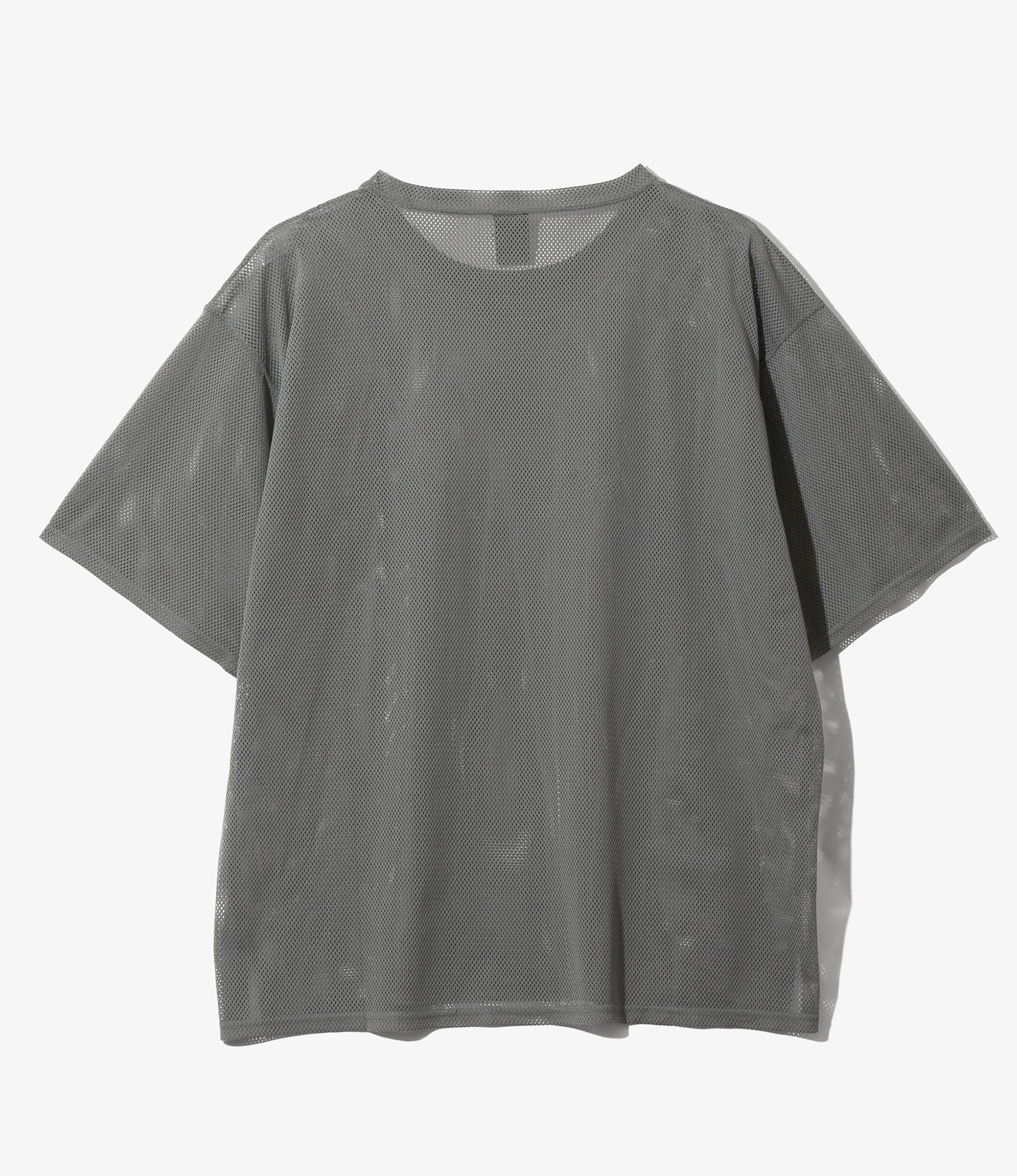 S/S Crew Neck Shirt - Grey - Knit Mesh - Image 3