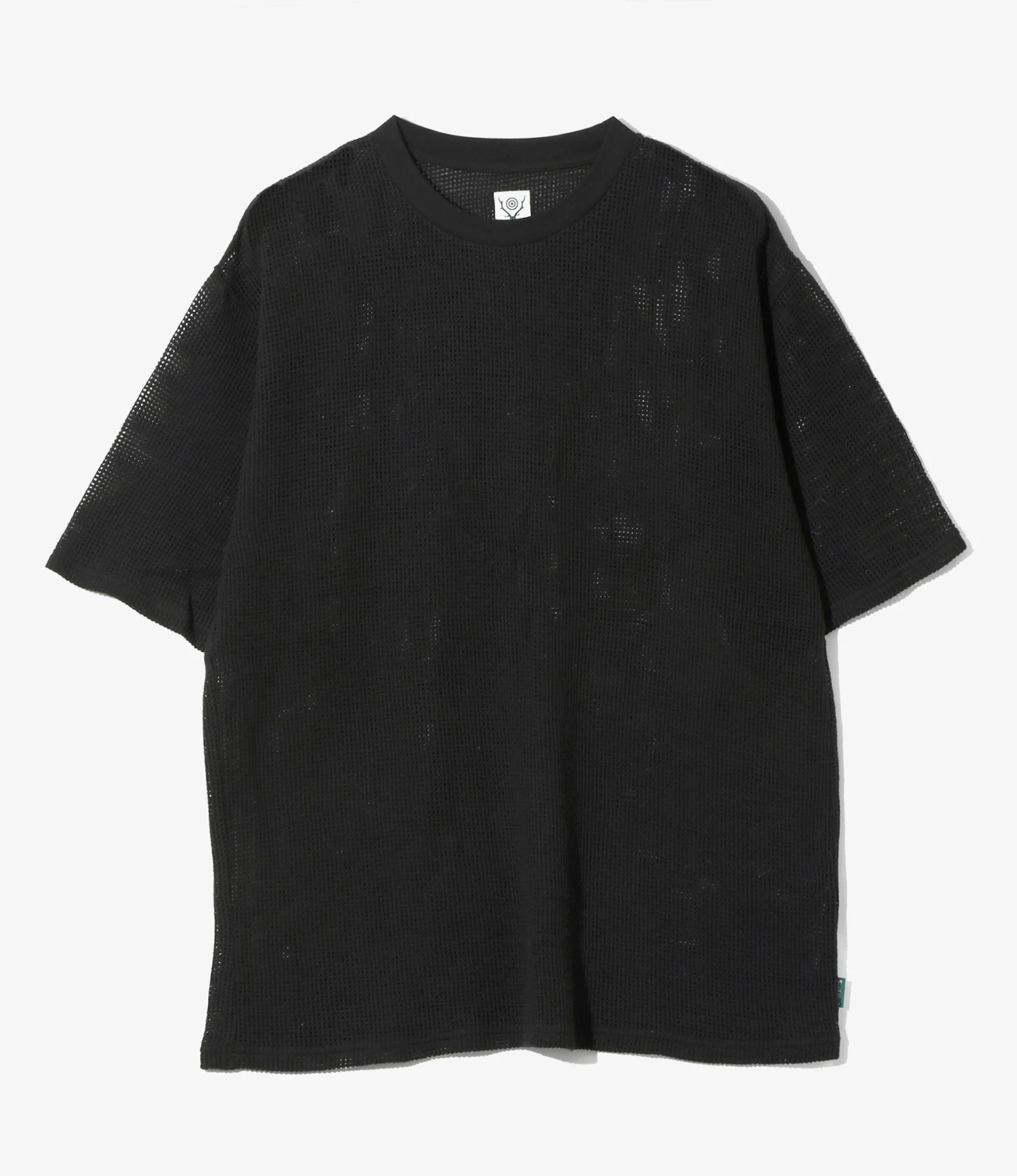 S/S Crew Neck Tee - Black - Cotton Mesh