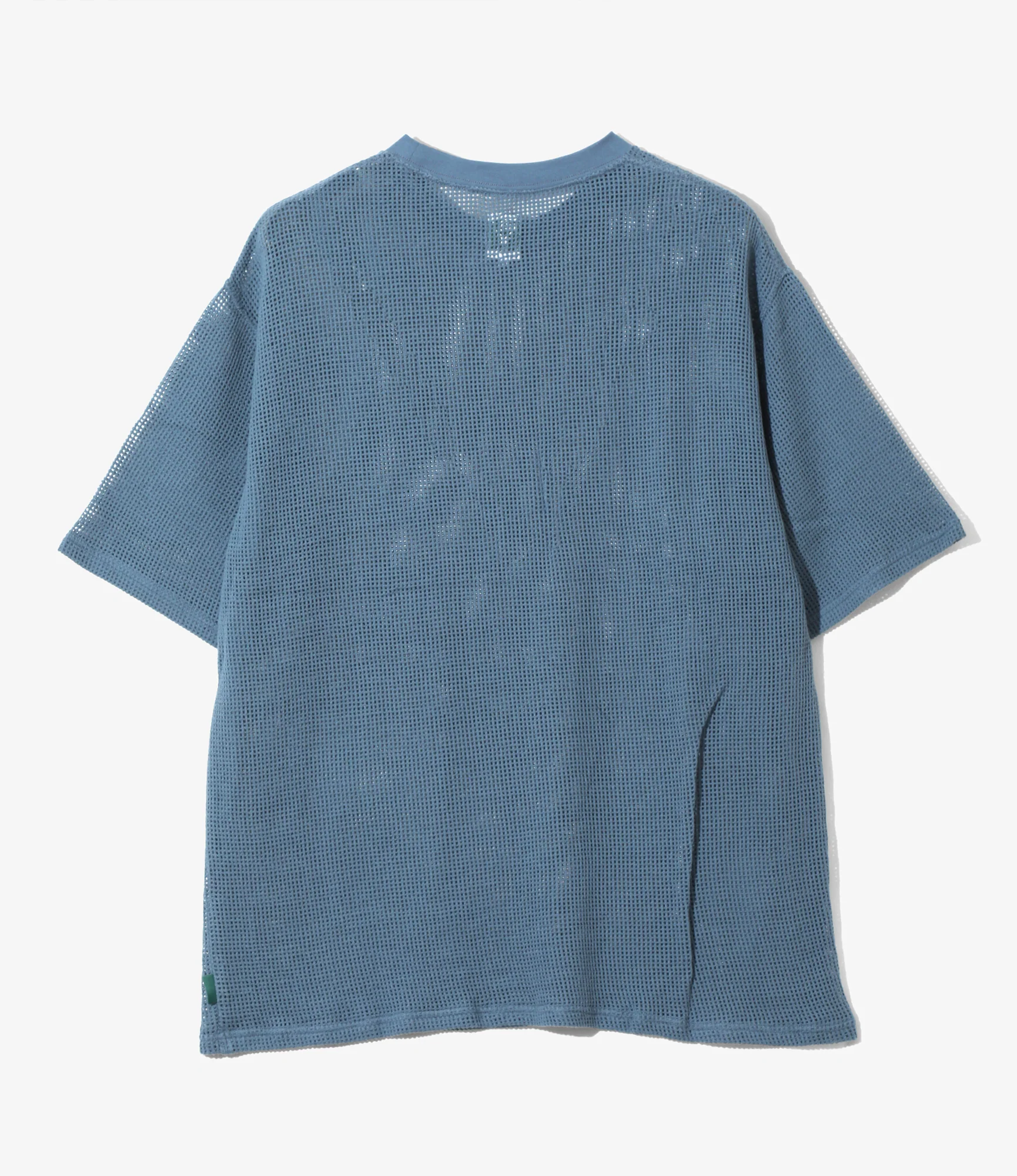 S/S Crew Neck Tee - Blue - Cotton Mesh - Image 3
