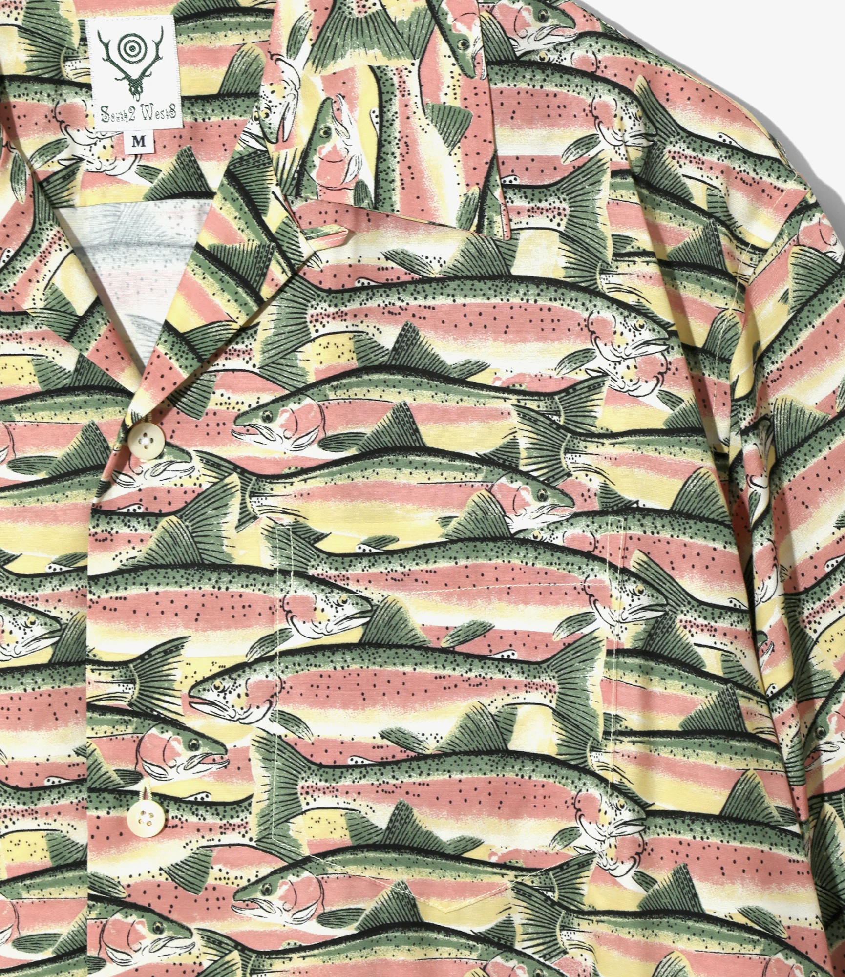 S/S Open Collar Shirt - Yellow - Trout - Image 2