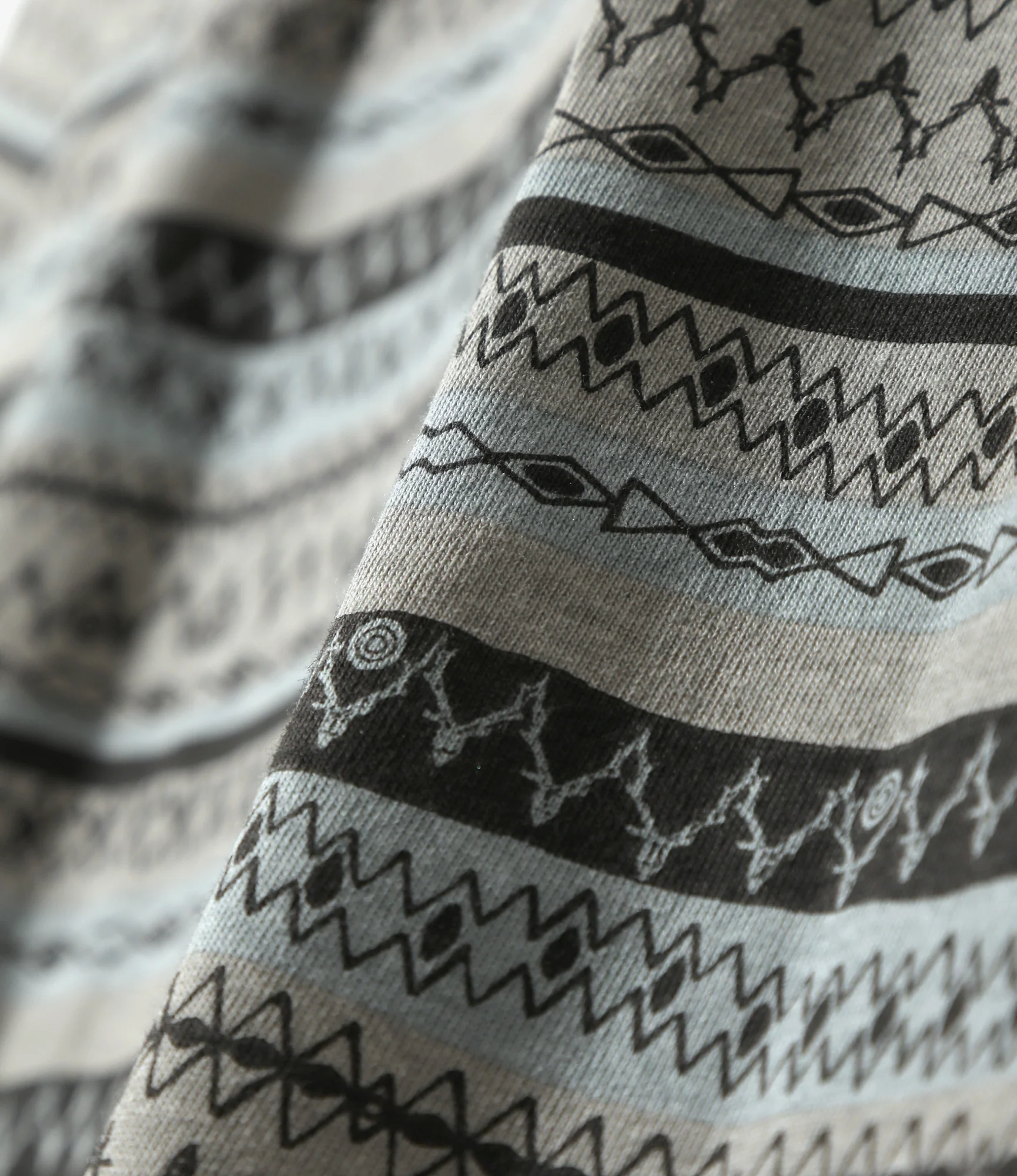 S/S Polo Shirt - Grey - Cotton Jersey / Stripe Printed - Image 5