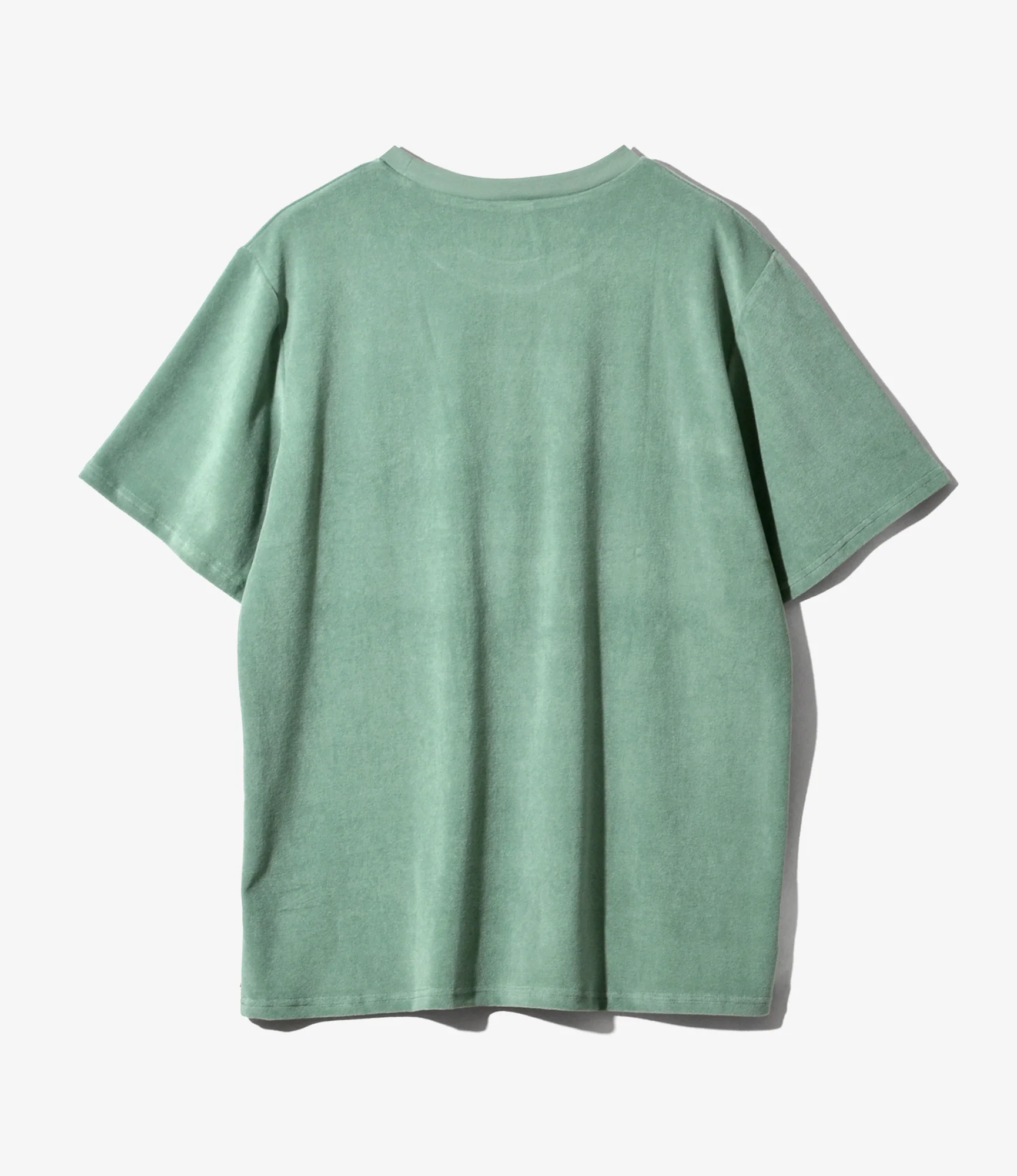 S/S Round Pocket Tee - Green - C/Pe Pile - Image 3